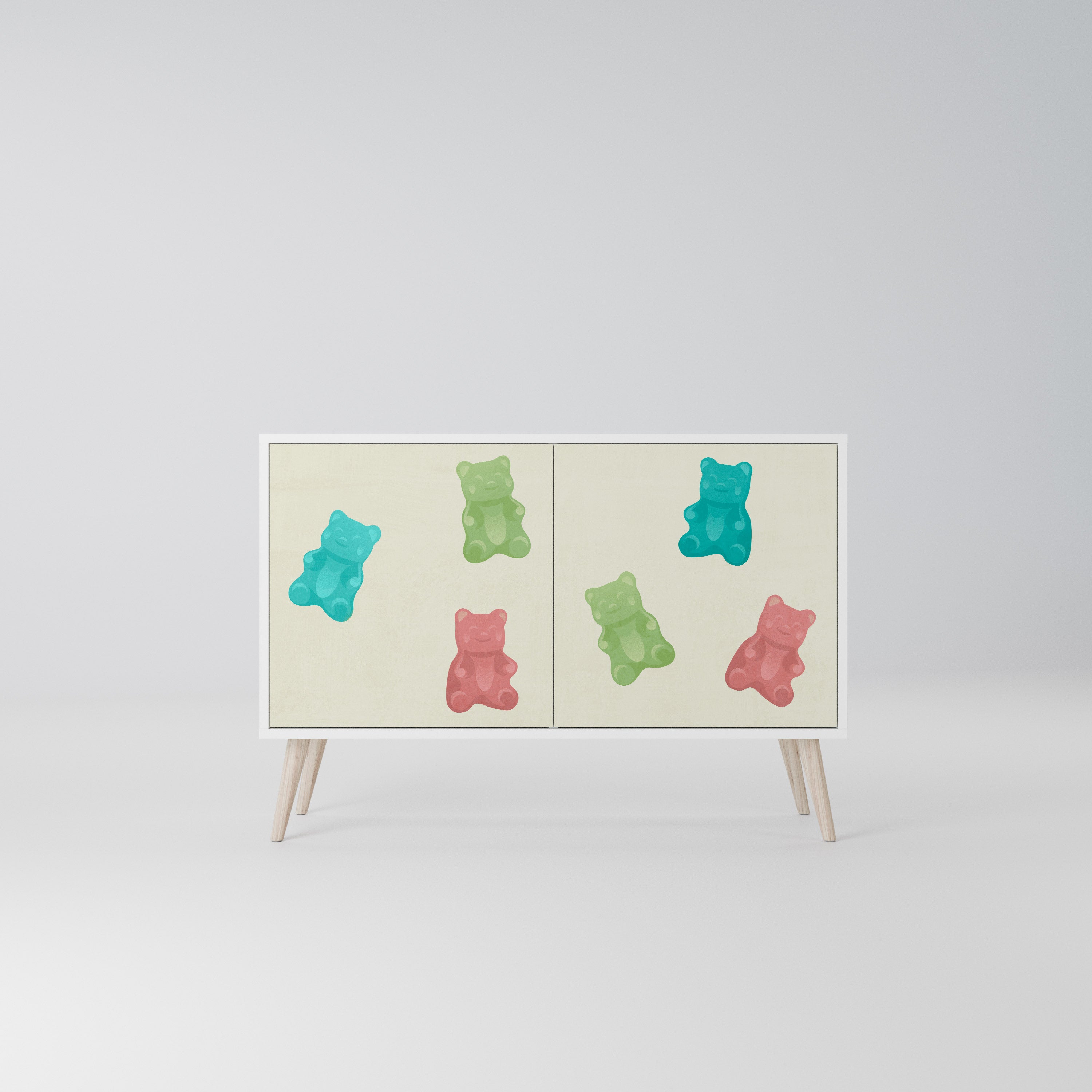 GUMMY BEARS Komoda 2-drzwiowa korpus Biały