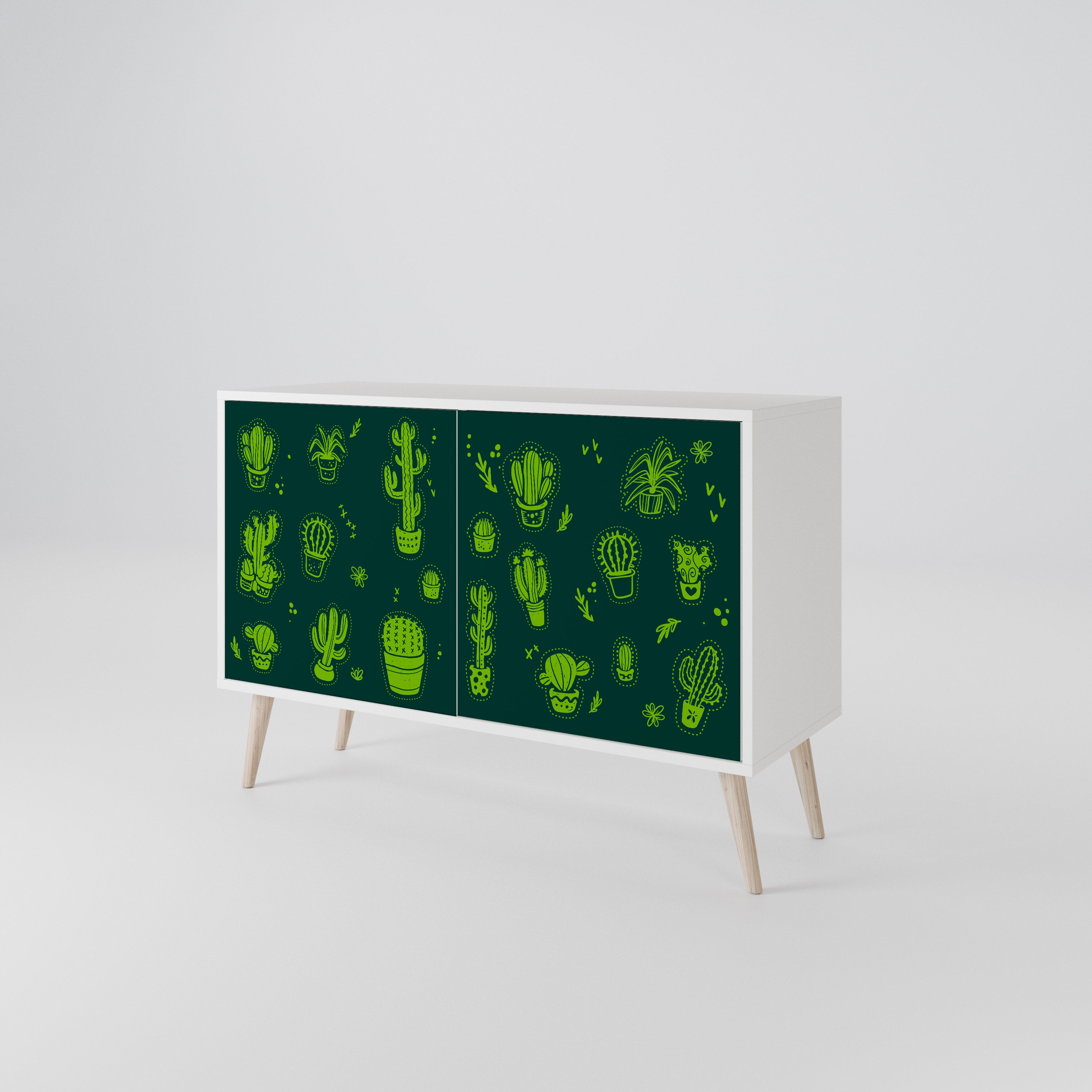 DESERT GREEN Komoda 2-drzwiowa korpus Biały