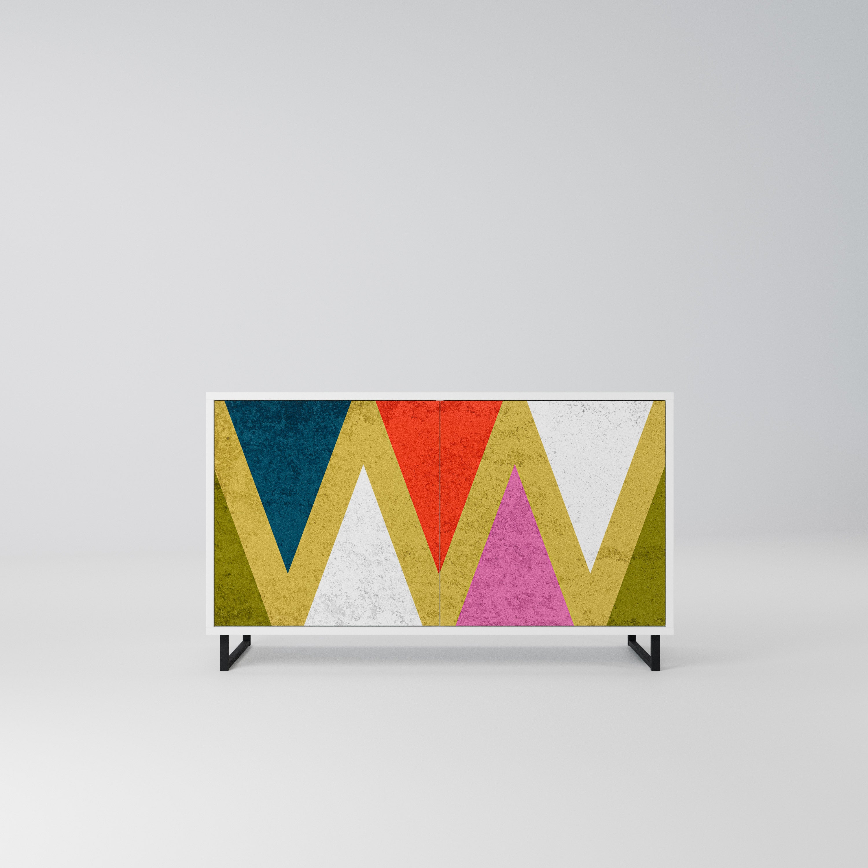 COLORFUL TRIANGLES Komoda 2-drzwiowa korpus Biały