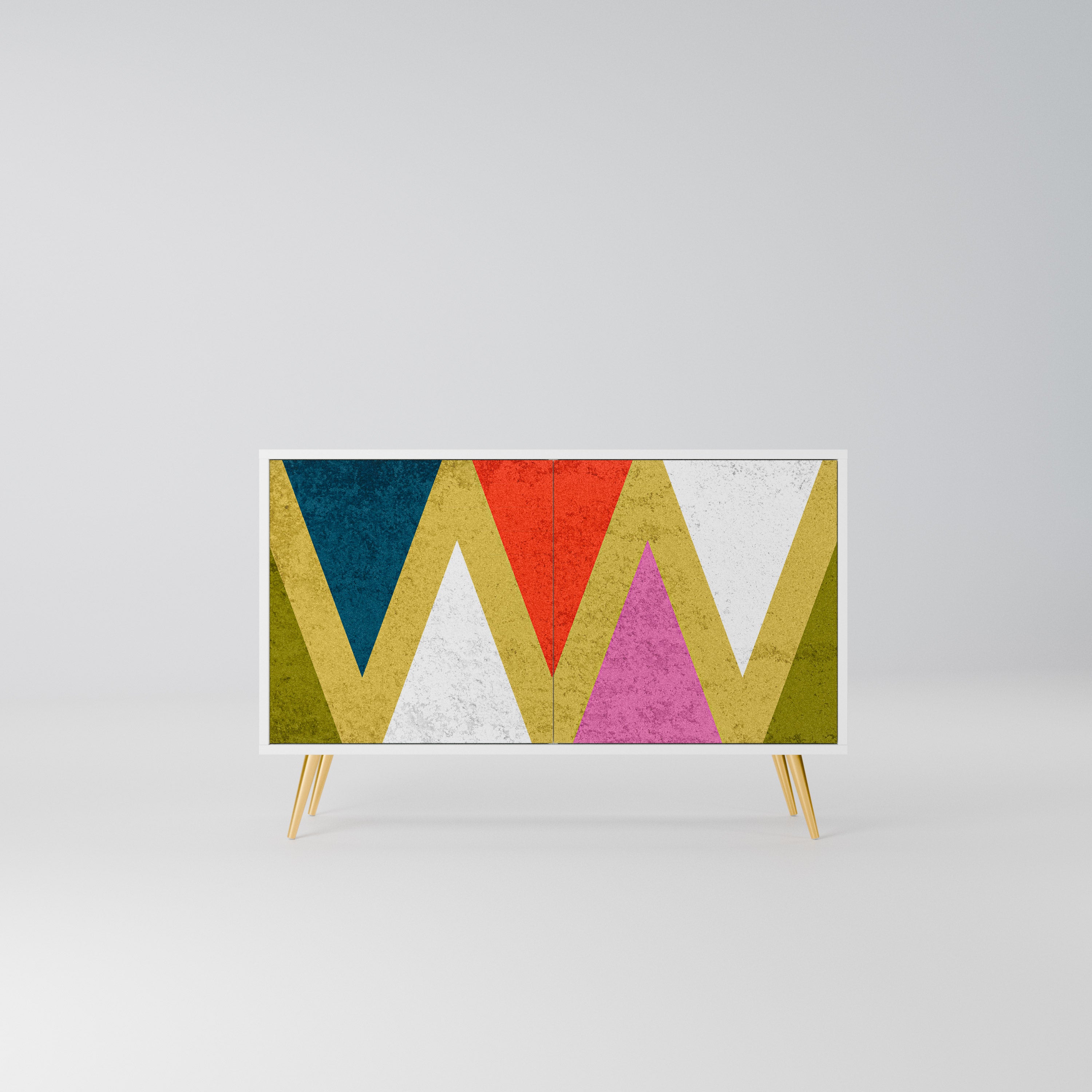COLORFUL TRIANGLES Komoda 2-drzwiowa korpus Biały