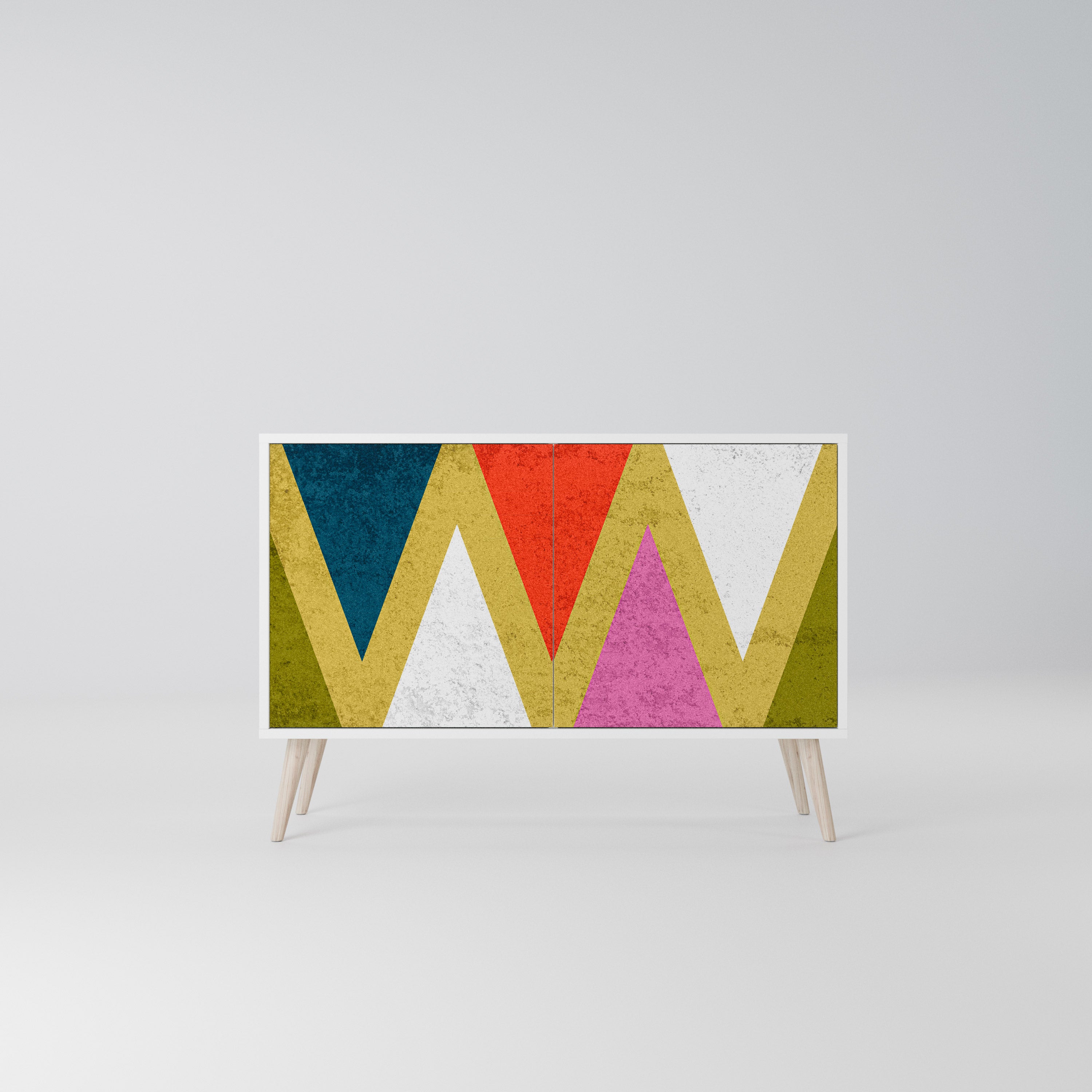 COLORFUL TRIANGLES Komoda 2-drzwiowa korpus Biały
