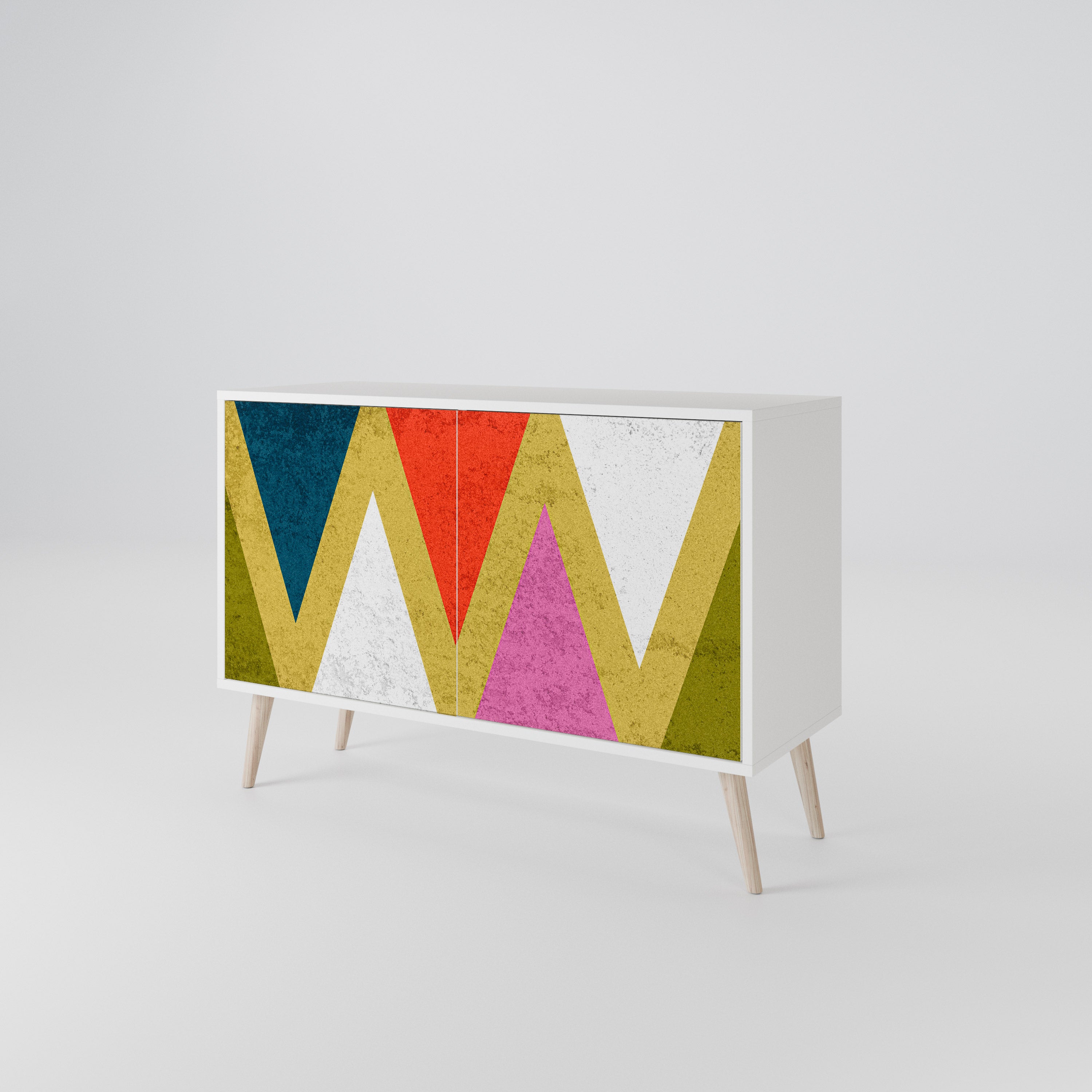 COLORFUL TRIANGLES Komoda 2-drzwiowa korpus Biały