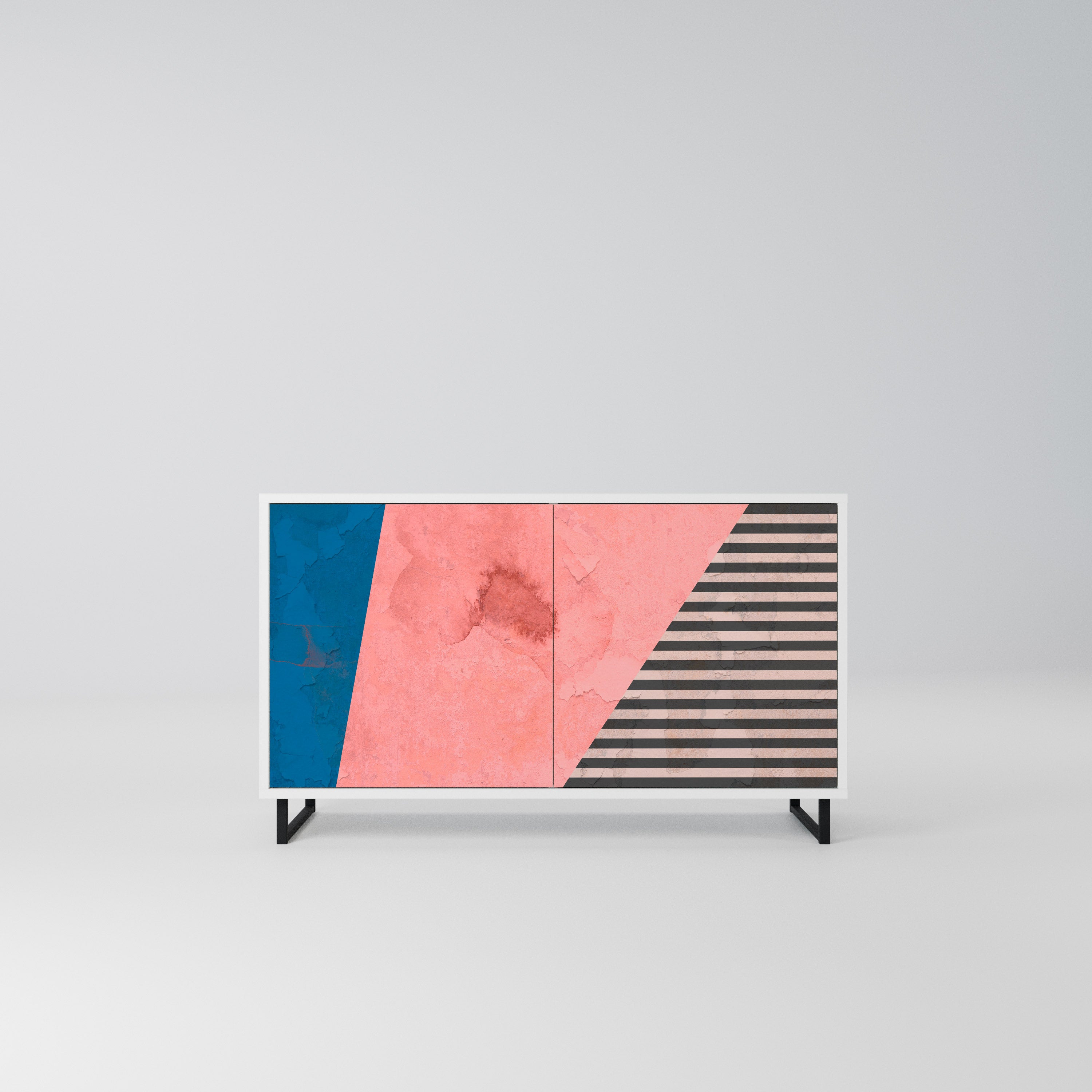 GLAMOROUS STRIPE Komoda 2-drzwiowa korpus Biały