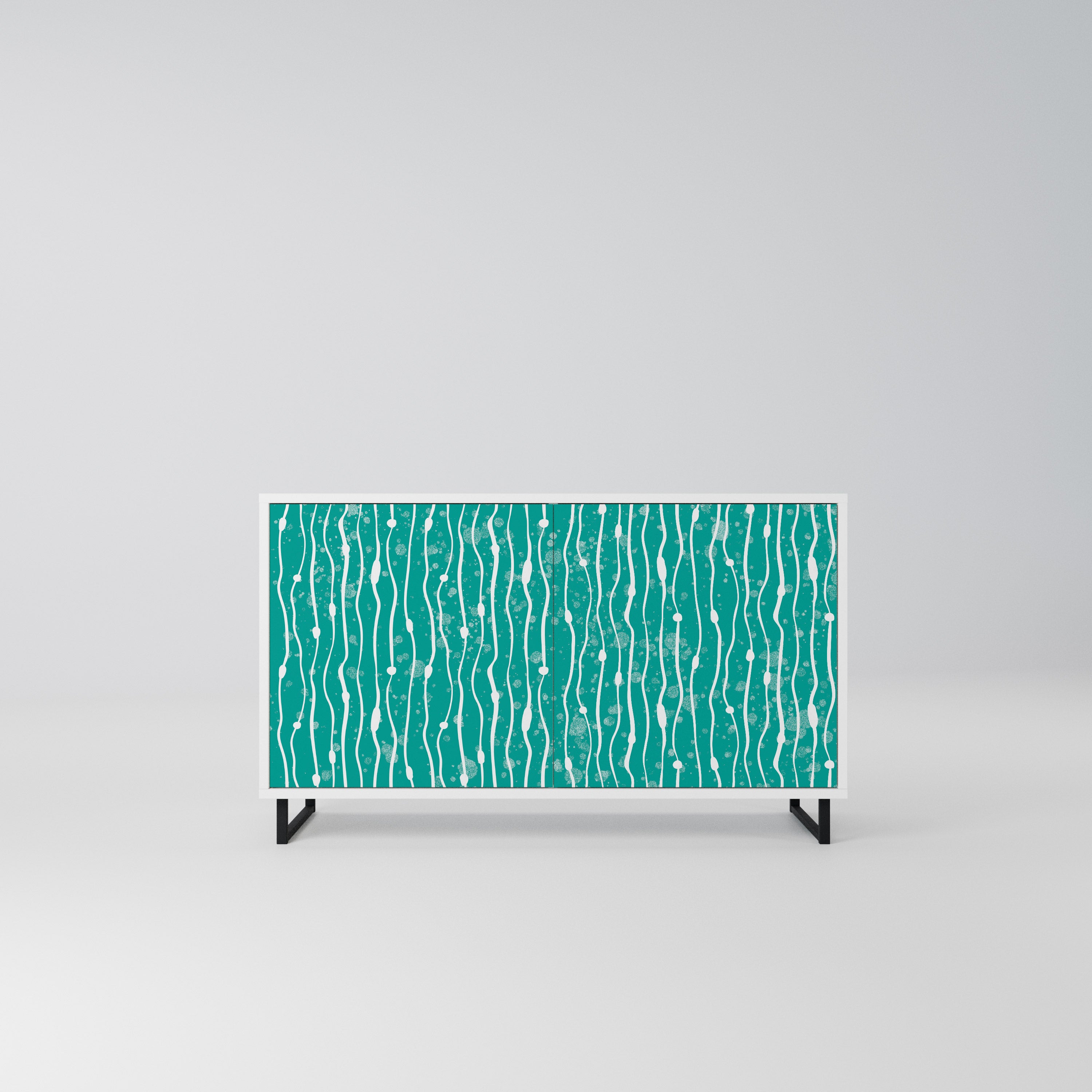 TURQUOISE RAIN Komoda 2-drzwiowa korpus Biały