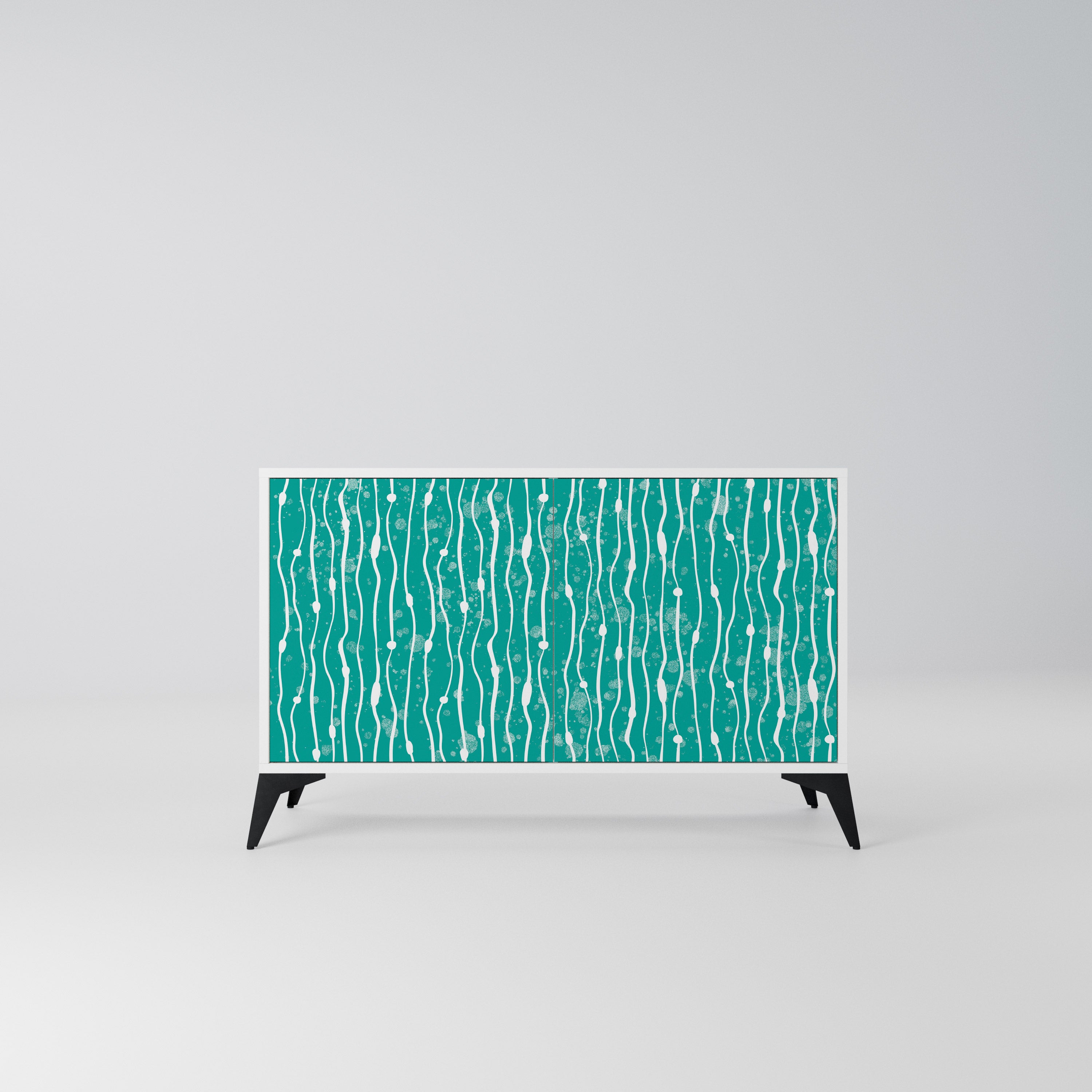 TURQUOISE RAIN Komoda 2-drzwiowa korpus Biały