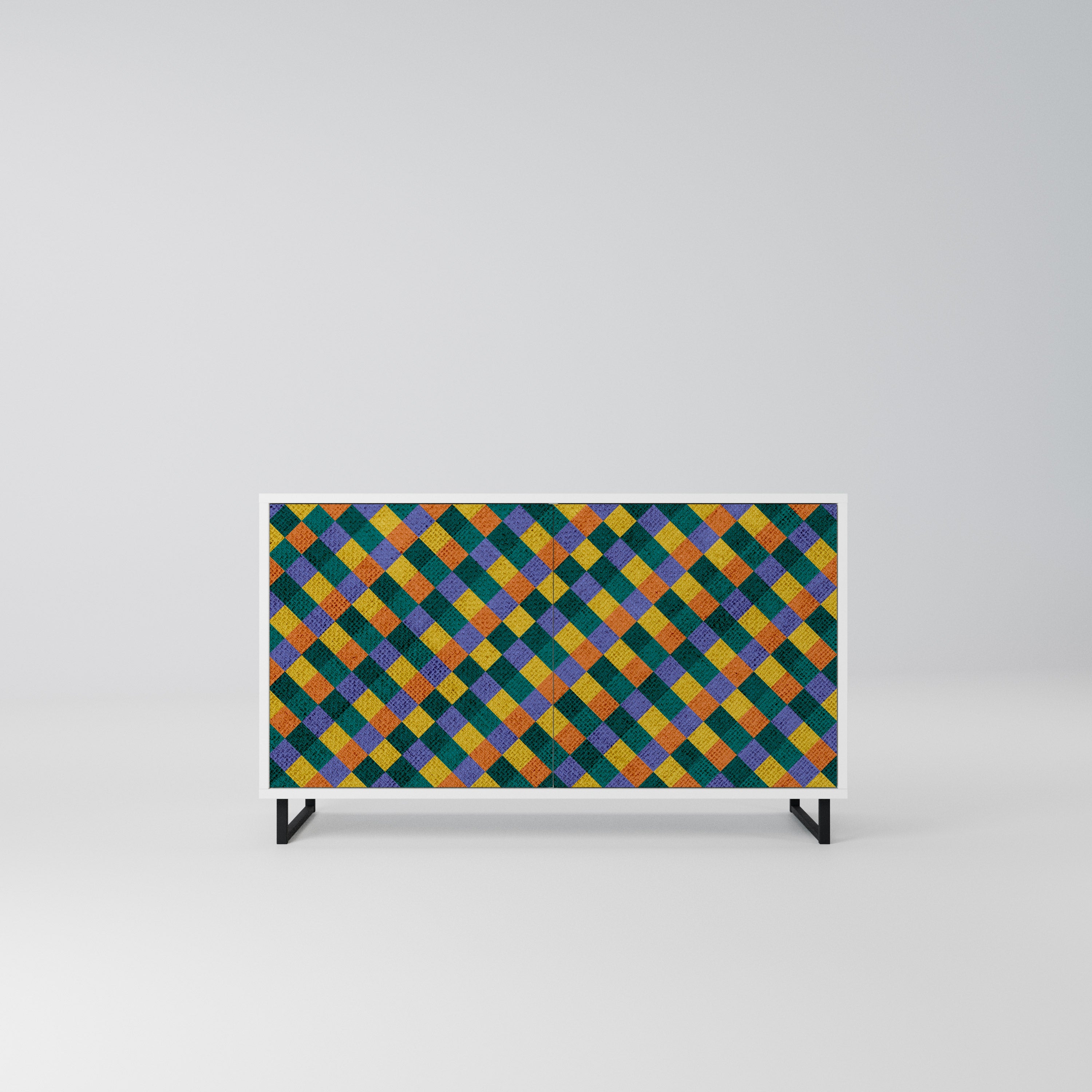 PAINTED SQUARES MIX Komoda 2-drzwiowa korpus Biały