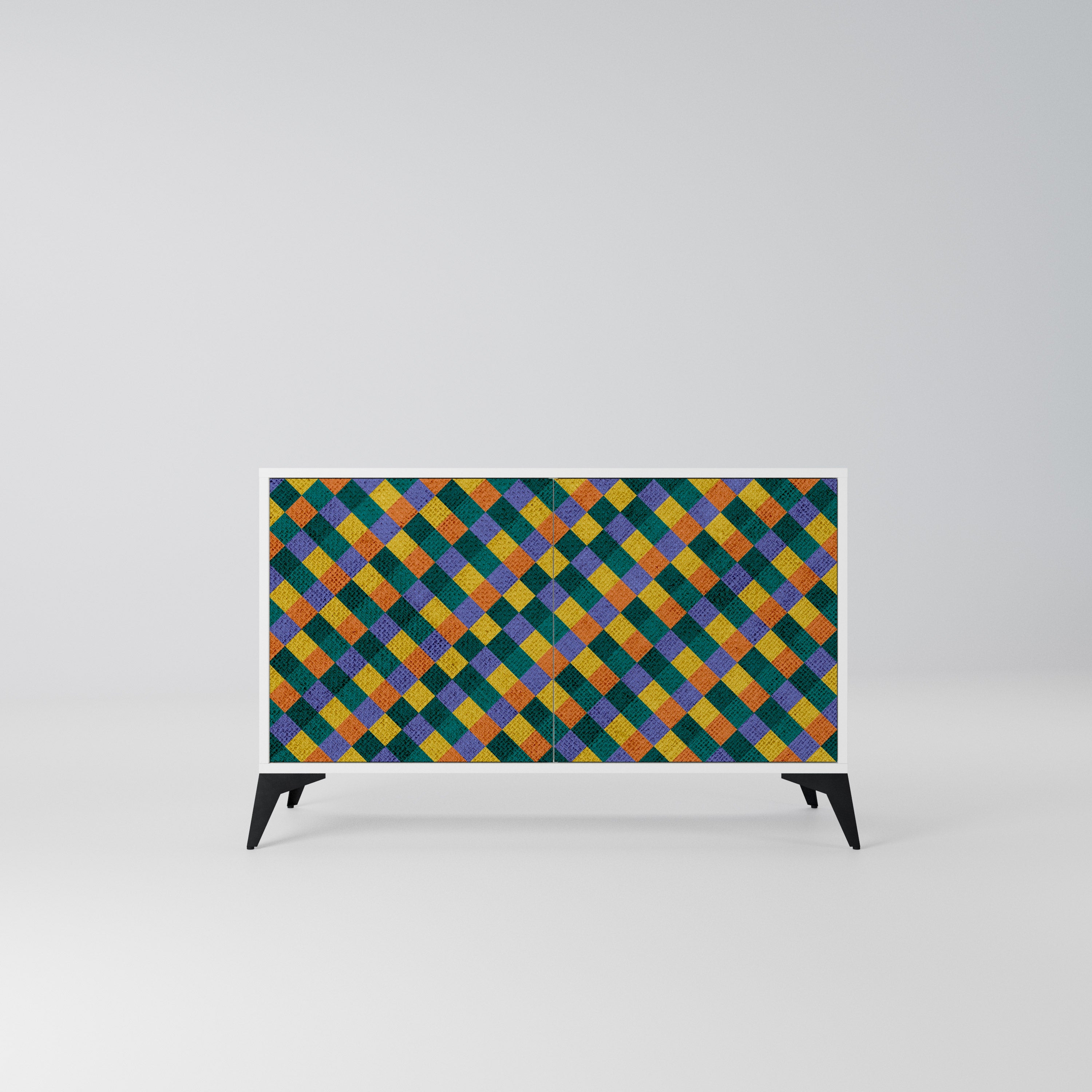 PAINTED SQUARES MIX Komoda 2-drzwiowa korpus Biały