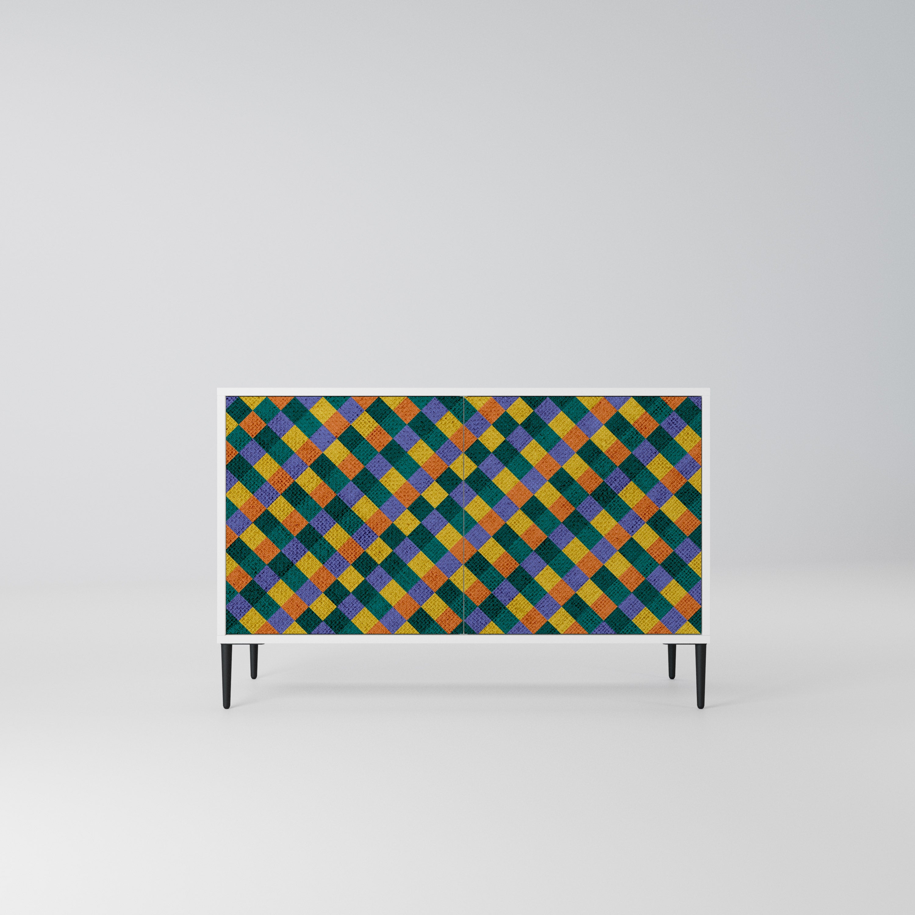 PAINTED SQUARES MIX Komoda 2-drzwiowa korpus Biały
