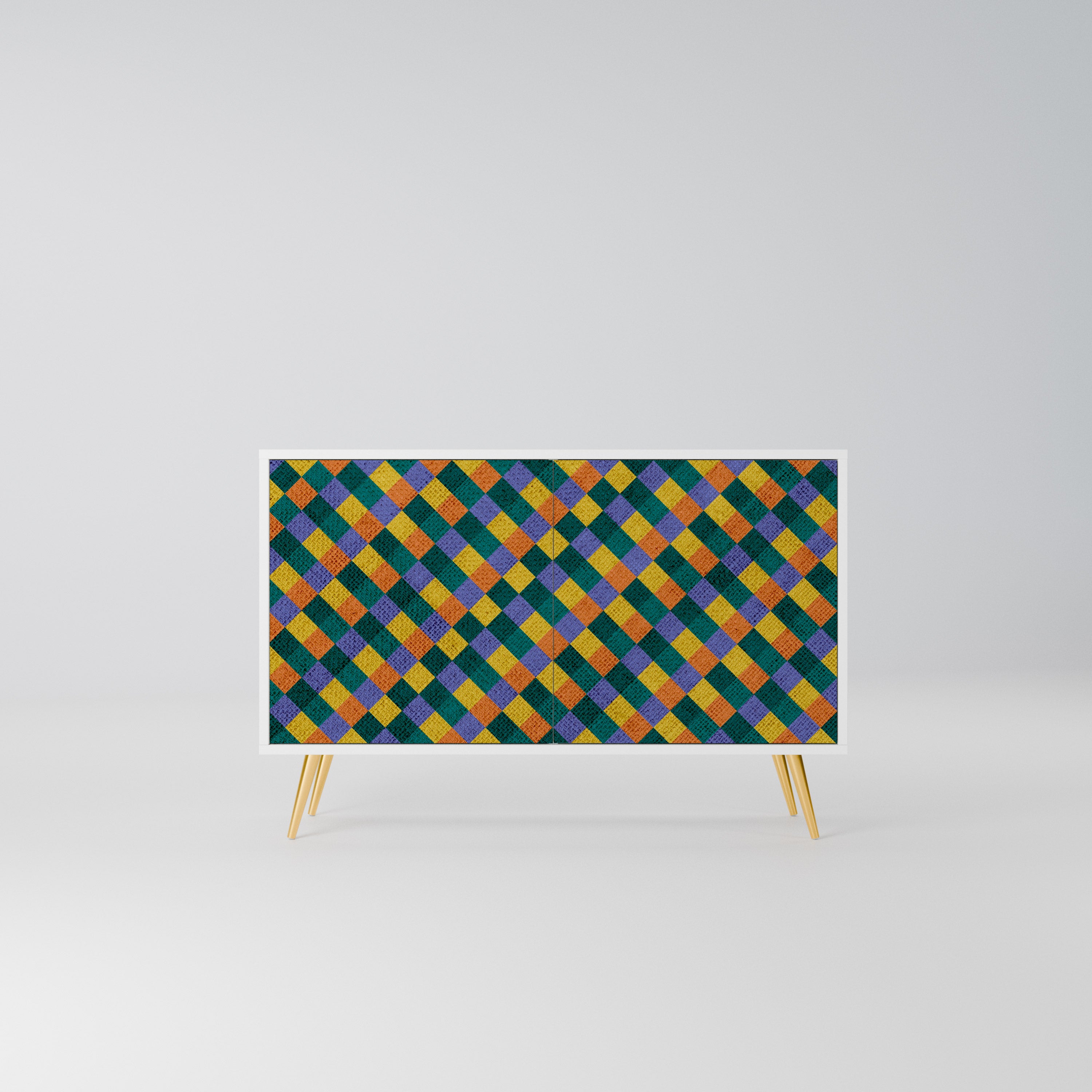 PAINTED SQUARES MIX Komoda 2-drzwiowa korpus Biały