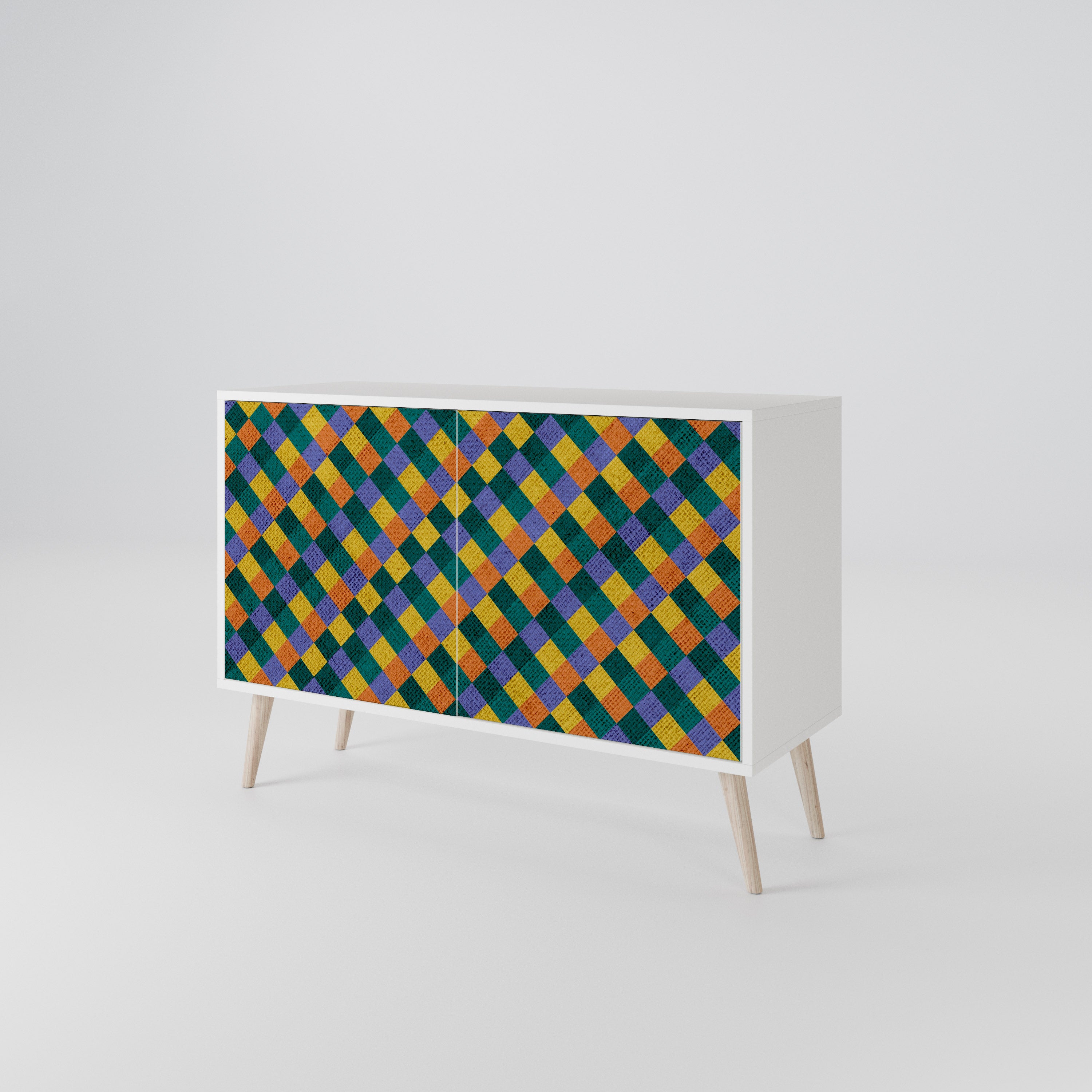 PAINTED SQUARES MIX Komoda 2-drzwiowa korpus Biały