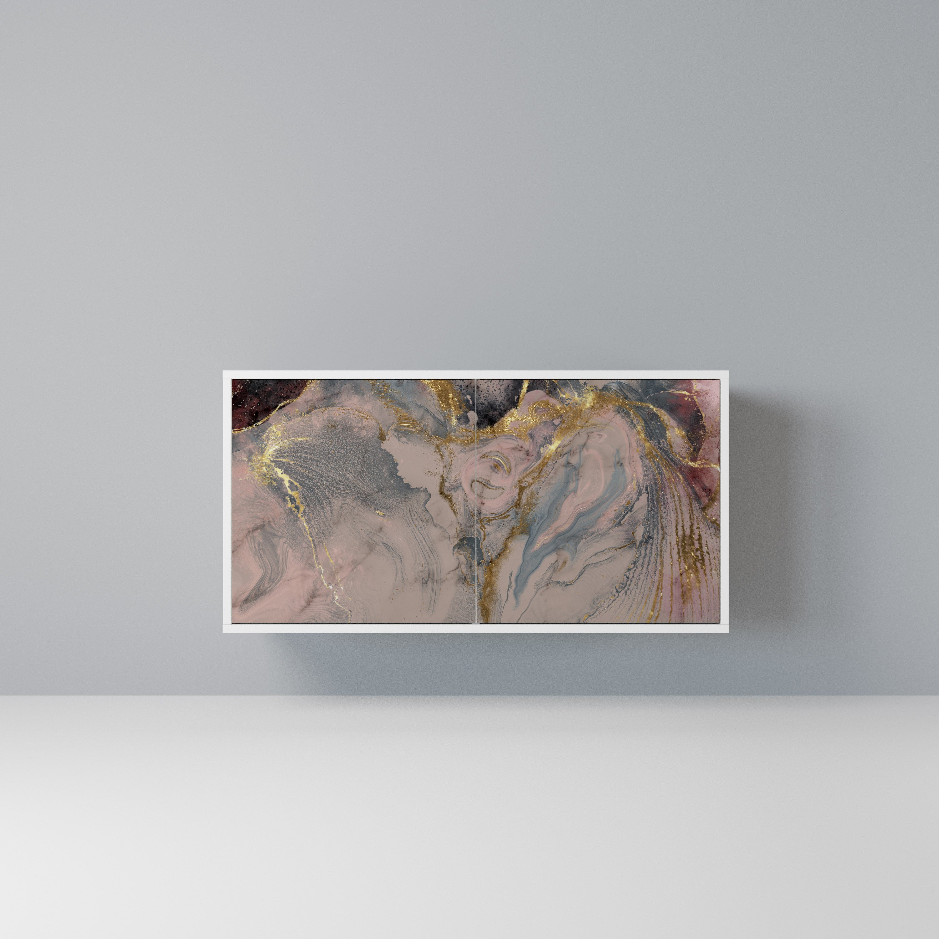GILDED SWIRLS Komoda 2-drzwiowa korpus Biały