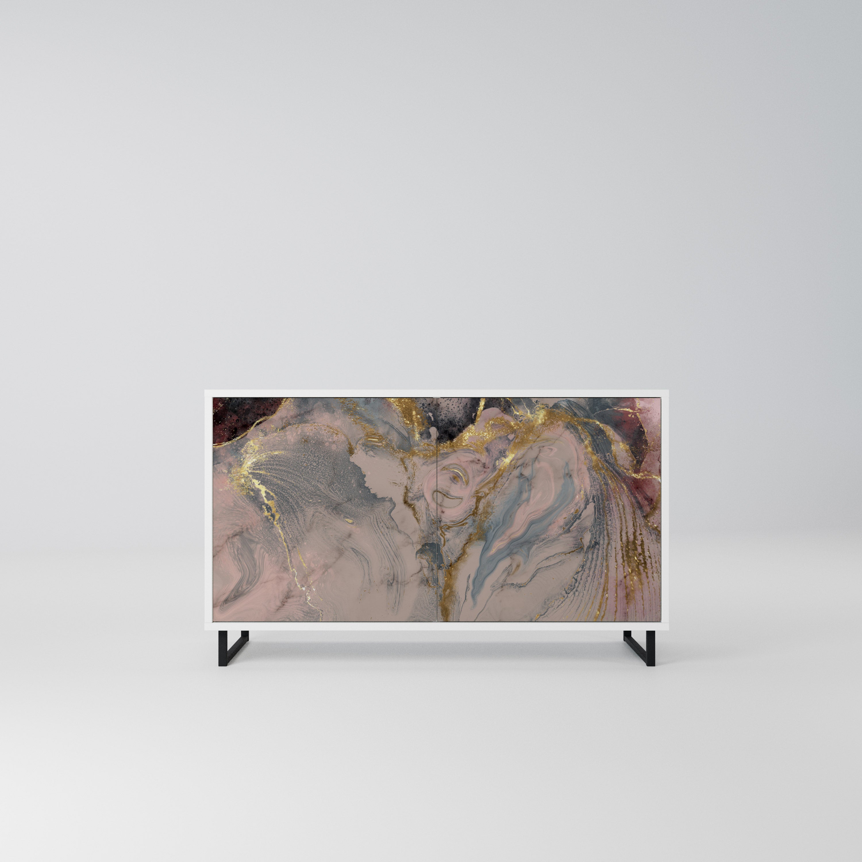 GILDED SWIRLS Komoda 2-drzwiowa korpus Biały