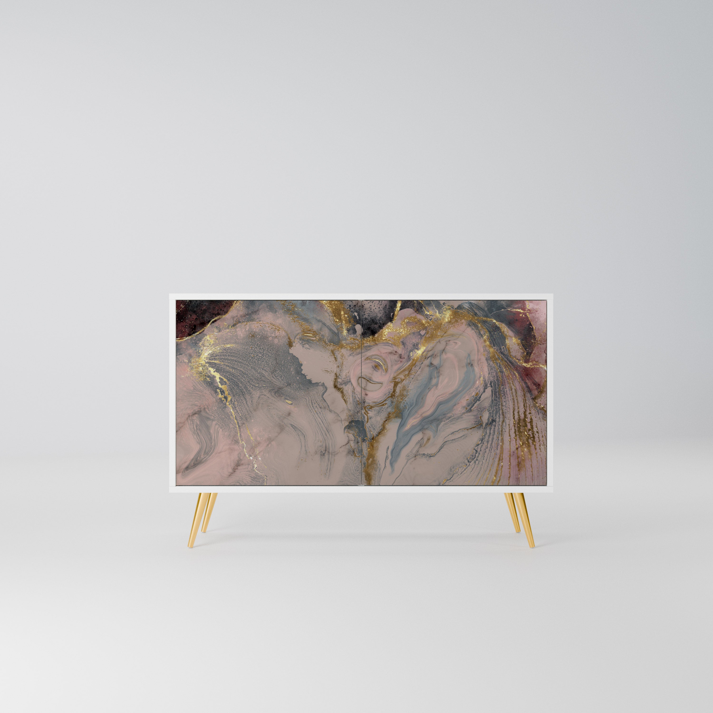 GILDED SWIRLS Komoda 2-drzwiowa korpus Biały