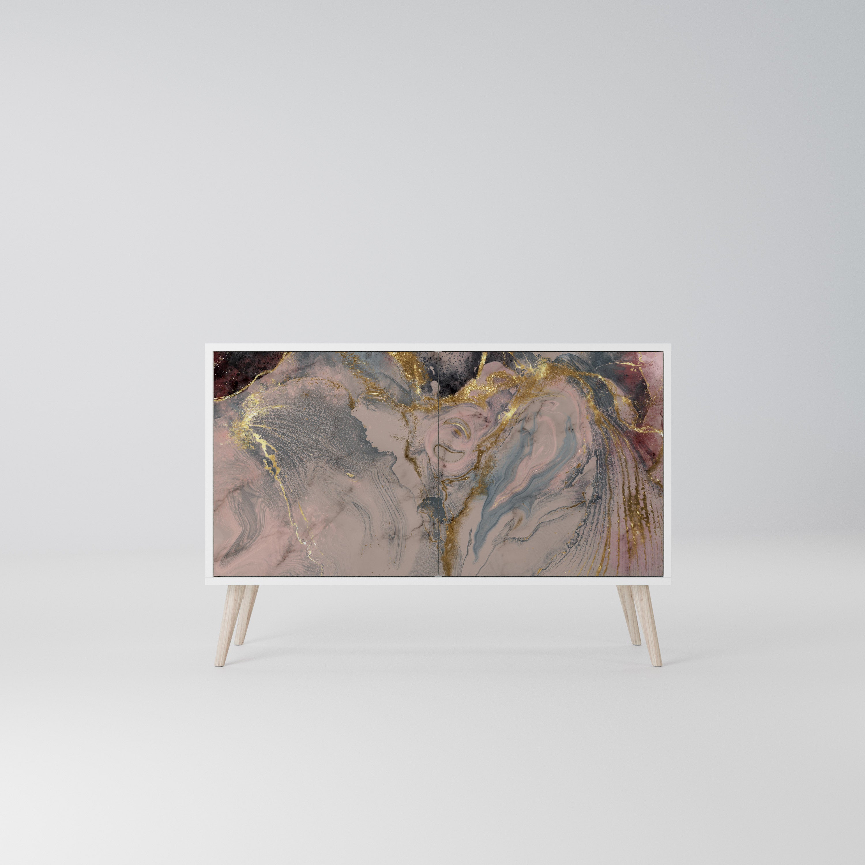 GILDED SWIRLS Komoda 2-drzwiowa korpus Biały
