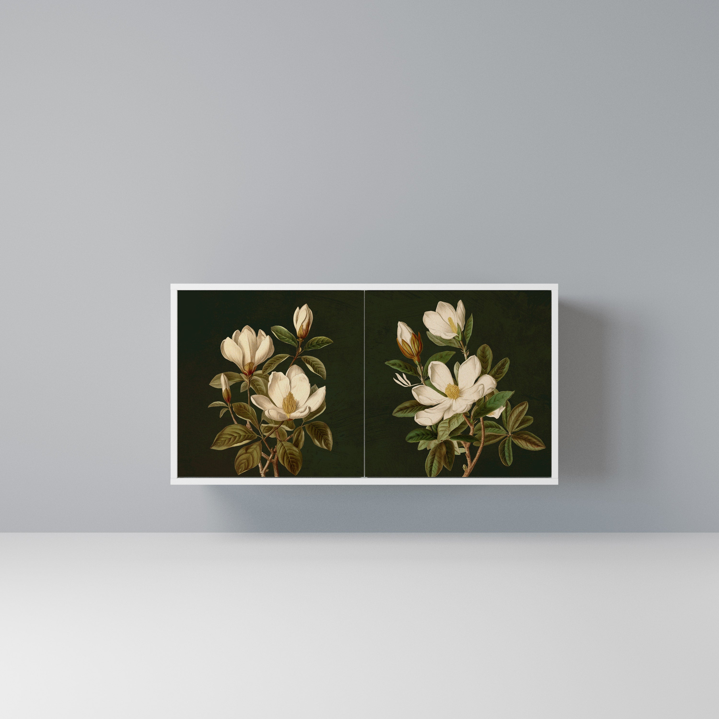 FLORAL NOIR Komoda 2-drzwiowa korpus Biały