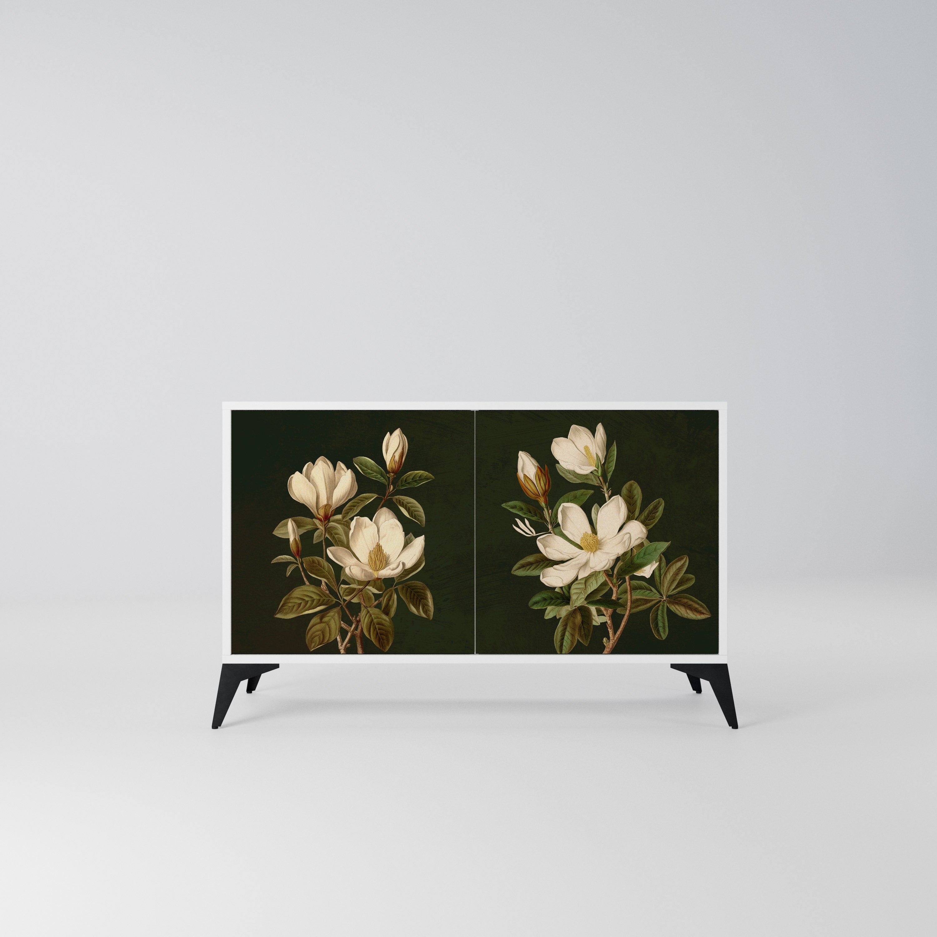 FLORAL NOIR Komoda 2-drzwiowa korpus Biały