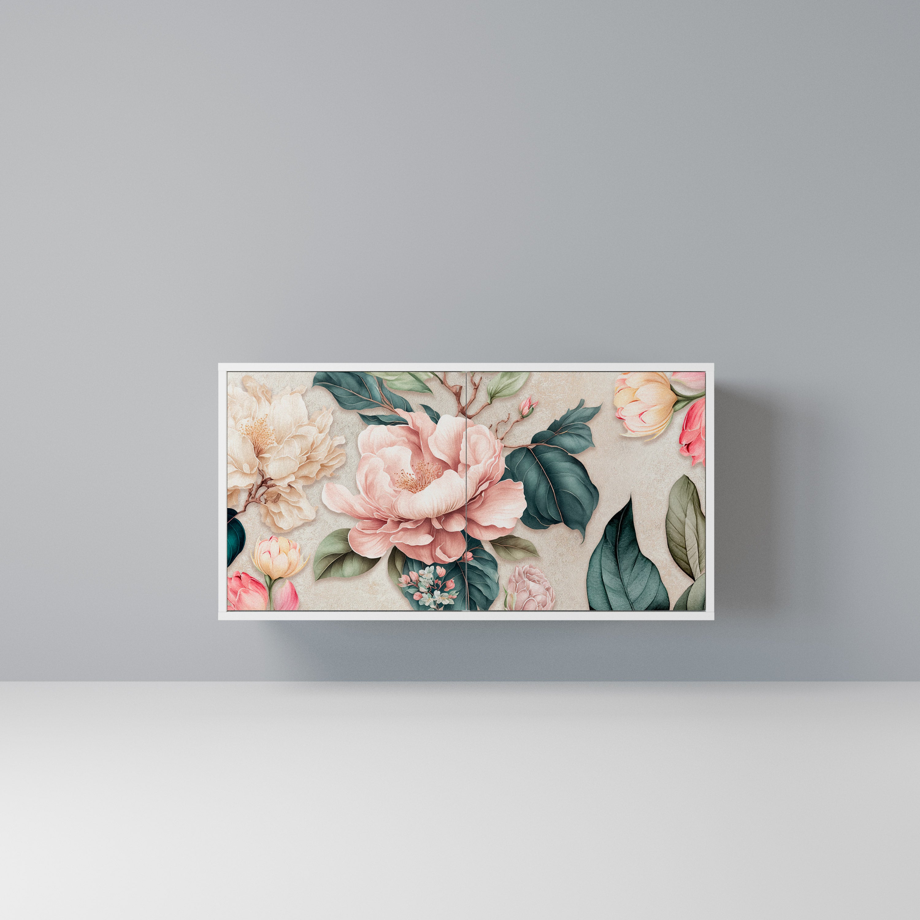 FLORAL GRACE Komoda 2-drzwiowa korpus Biały