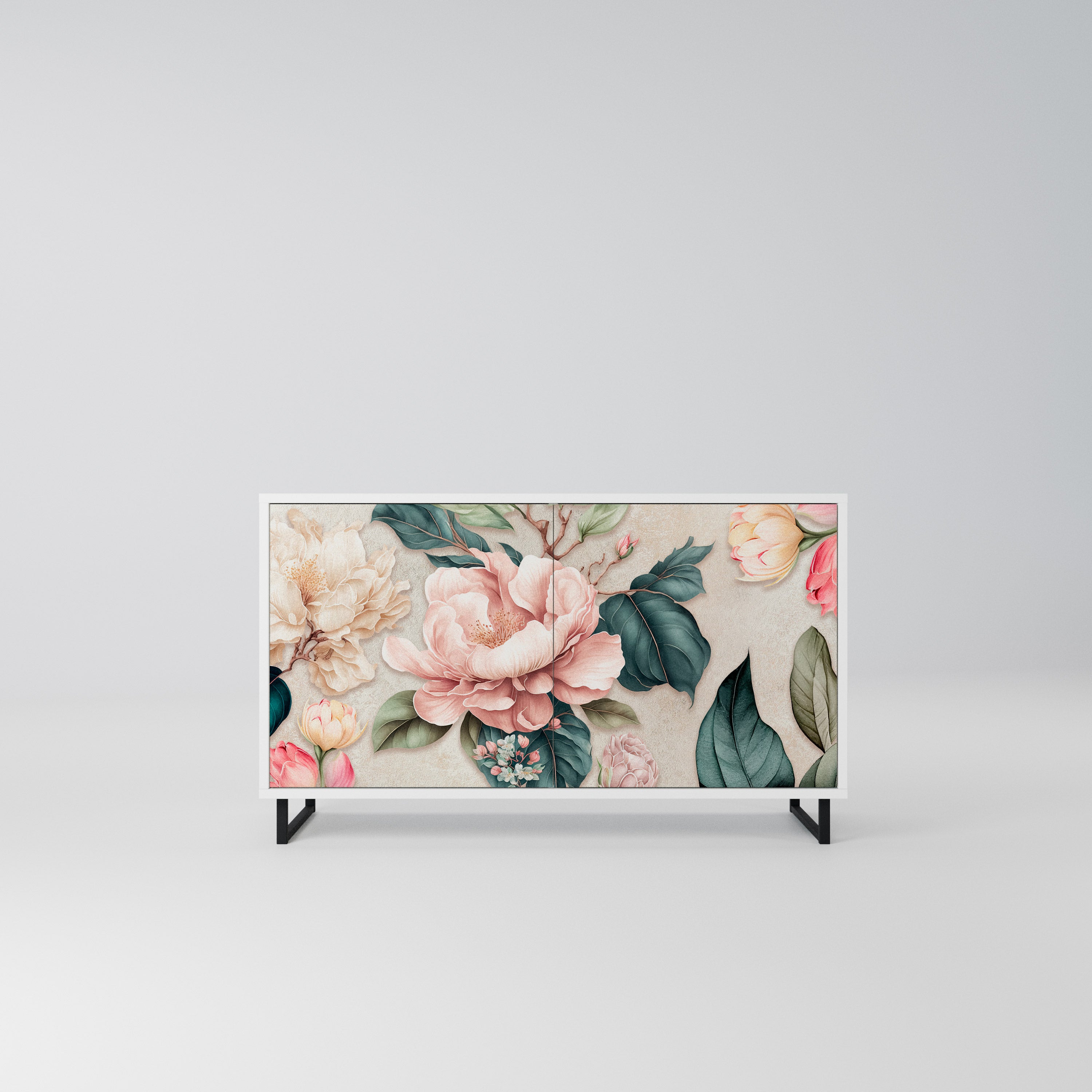 FLORAL GRACE Komoda 2-drzwiowa korpus Biały