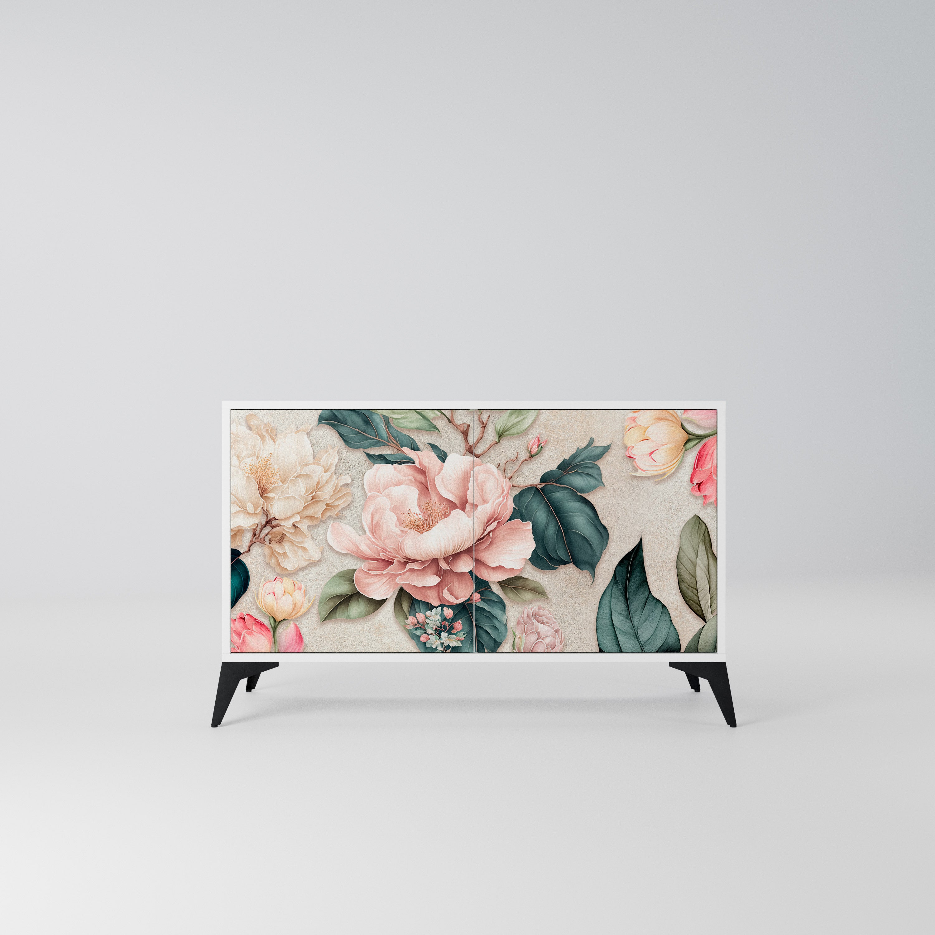 FLORAL GRACE Komoda 2-drzwiowa korpus Biały