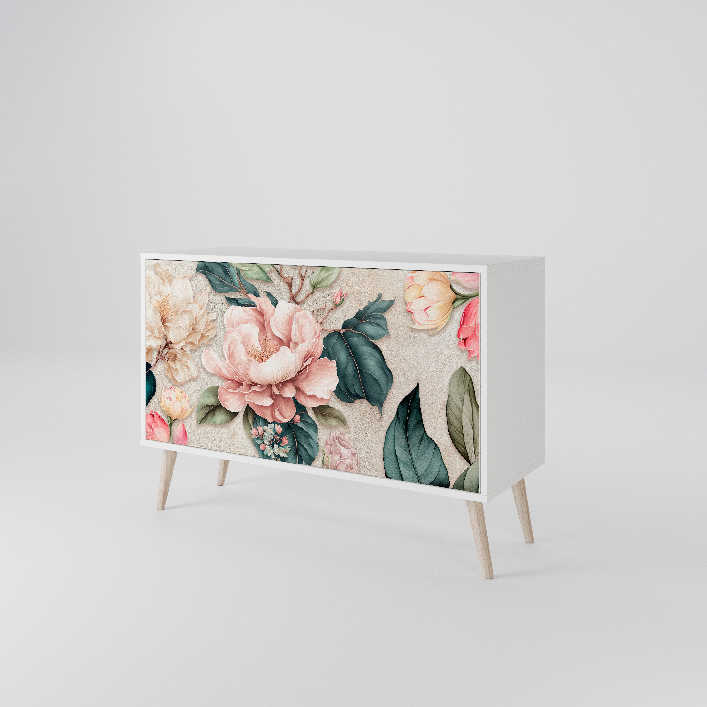 FLORAL GRACE Komoda 2-drzwiowa korpus Biały