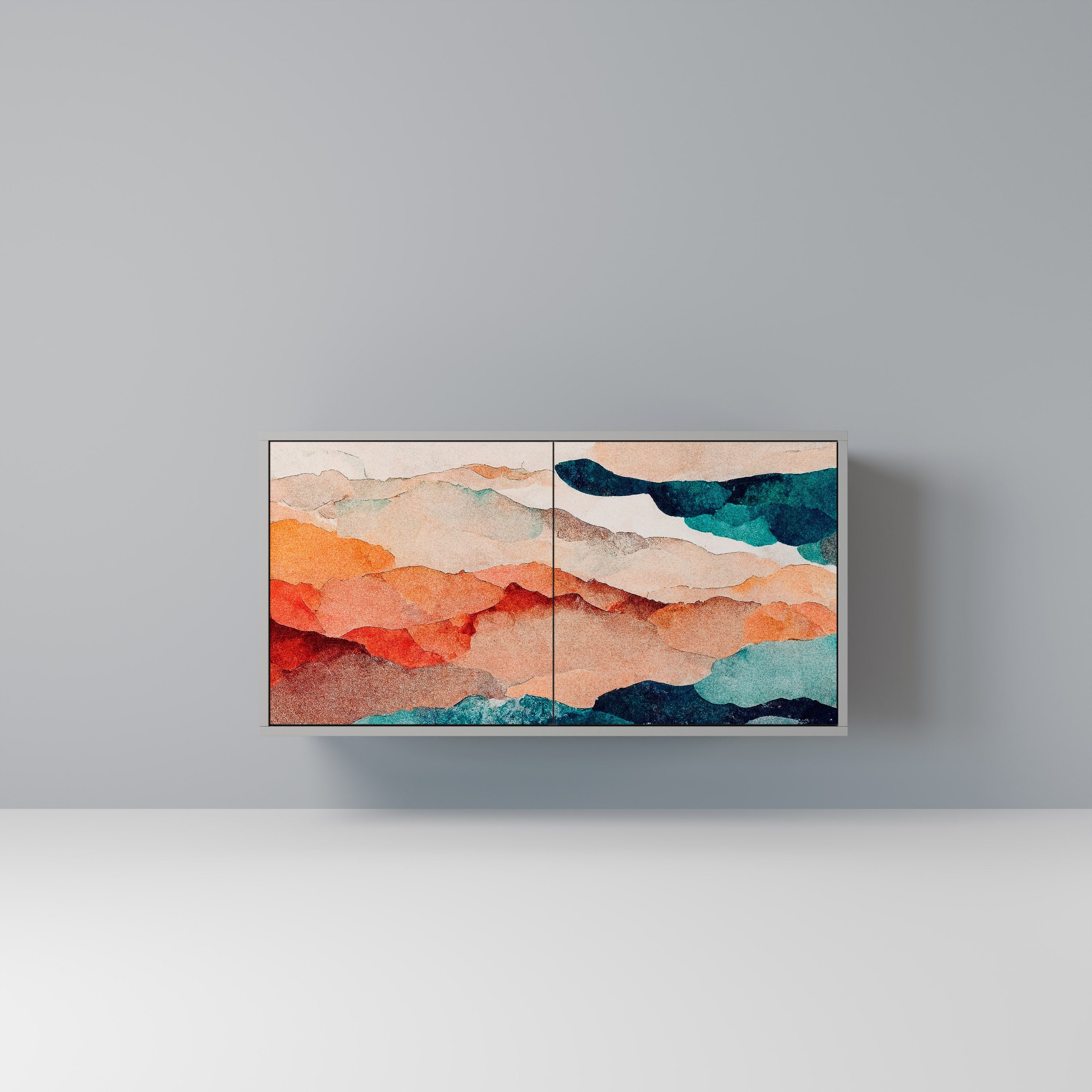 ABSTRACT LANDSCAPE Komoda 2-drzwiowa korpus Szary