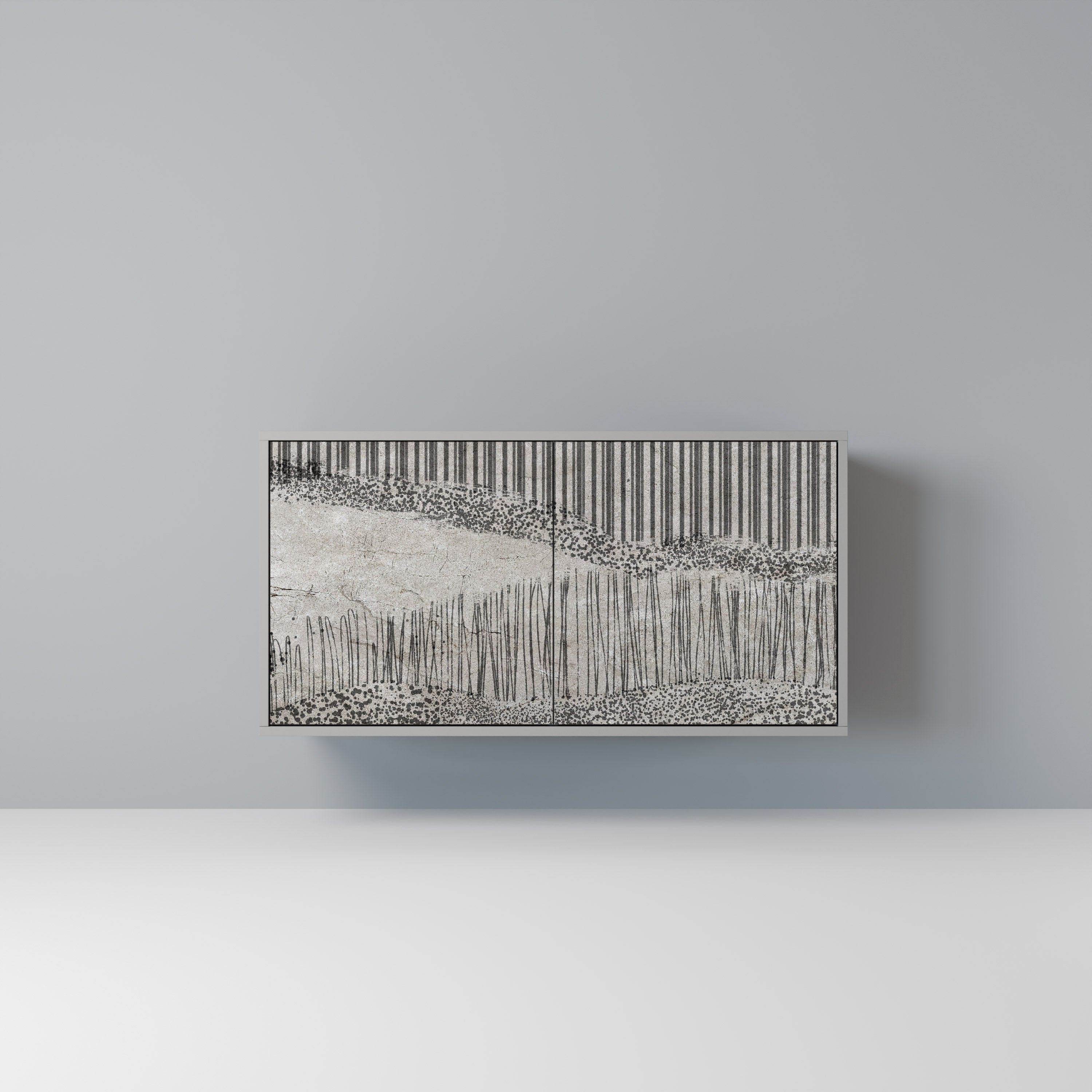 GRAIN LINES Komoda 2-drzwiowa korpus Szary