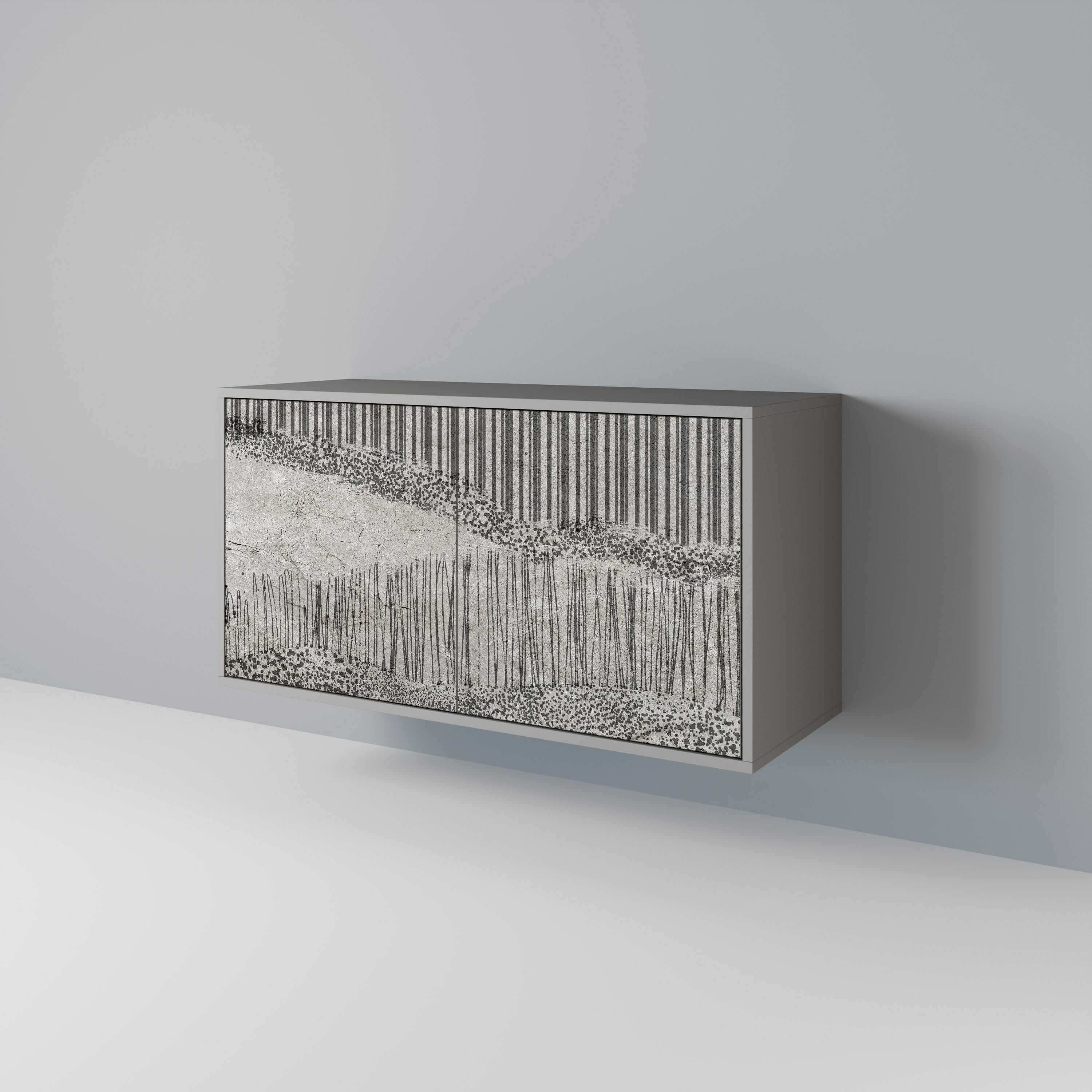 GRAIN LINES Komoda 2-drzwiowa korpus Szary