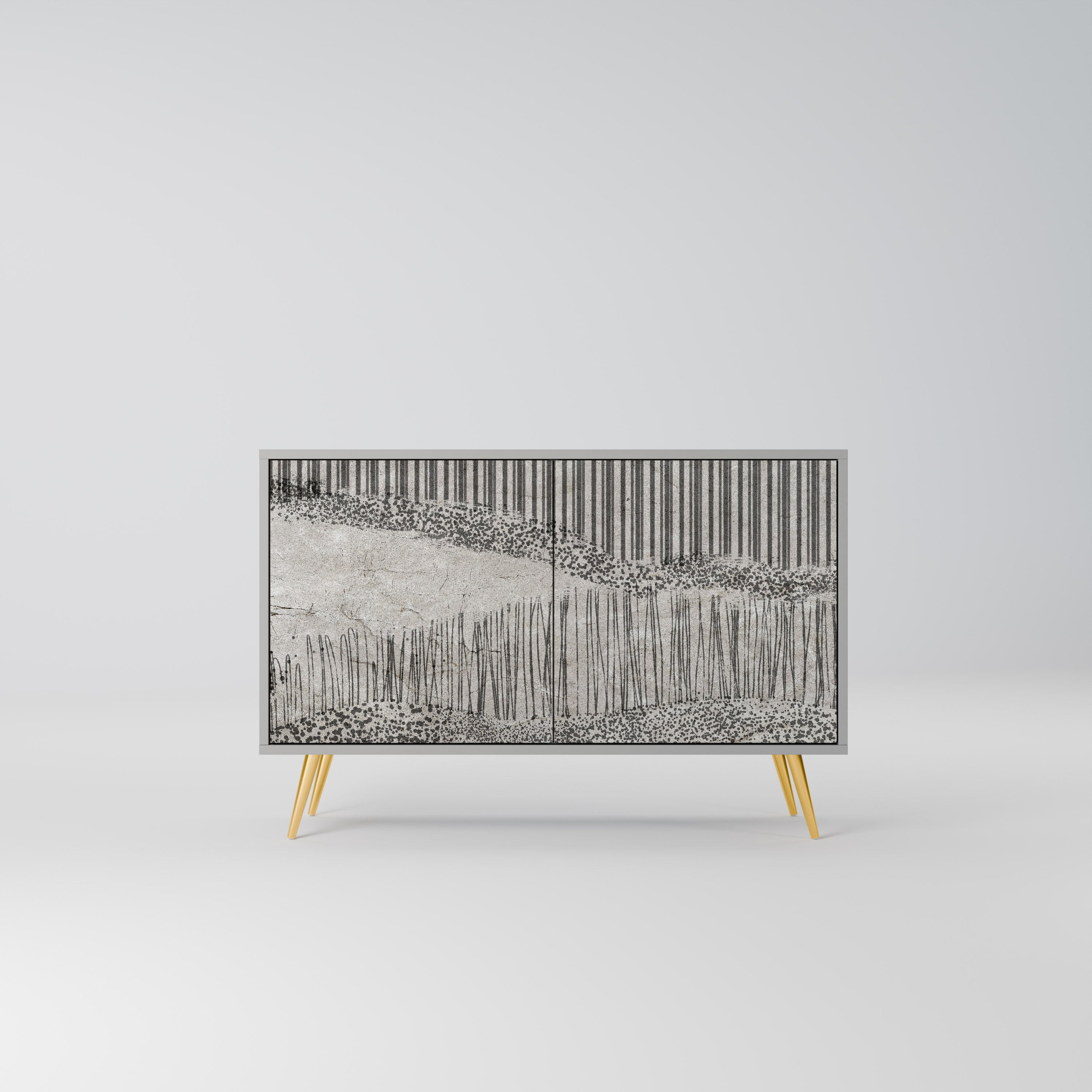 GRAIN LINES Komoda 2-drzwiowa korpus Szary