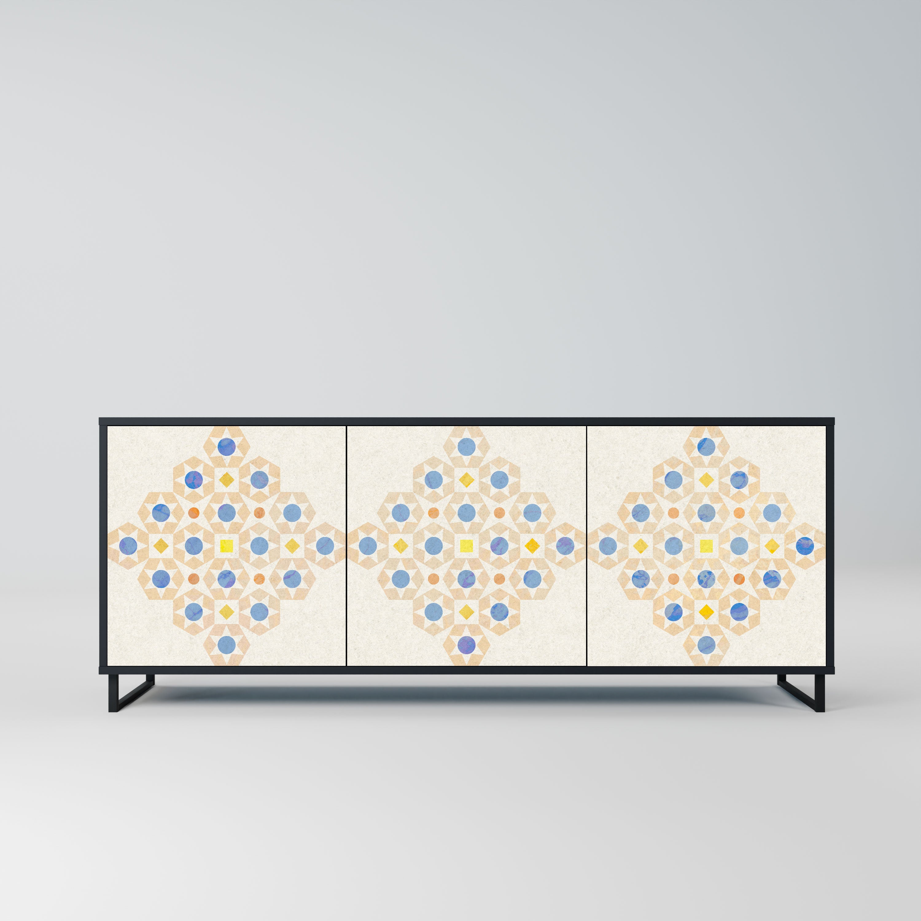 PATTERNED PRISM Komoda 3-drzwiowa korpus Czarny