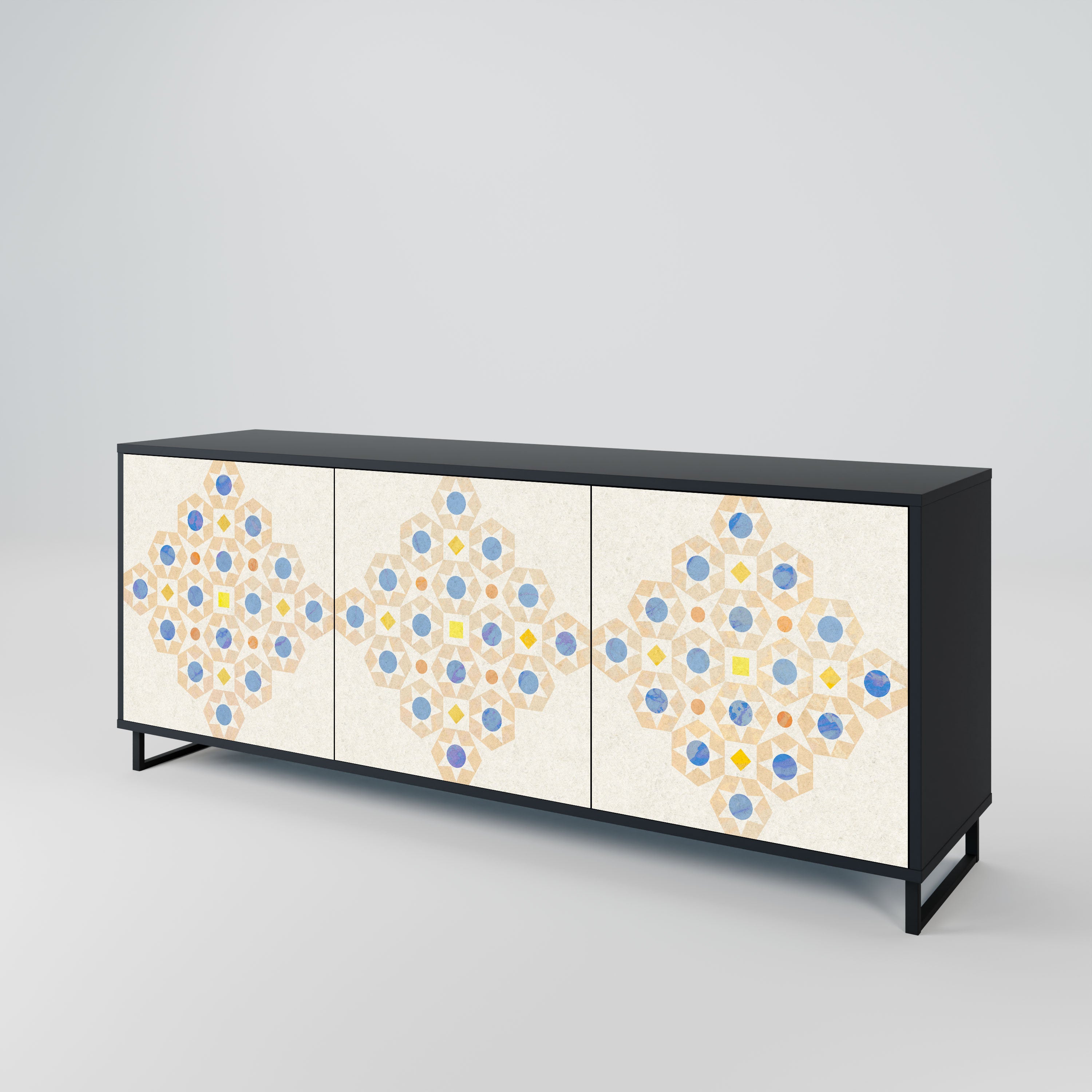 PATTERNED PRISM Komoda 3-drzwiowa korpus Czarny