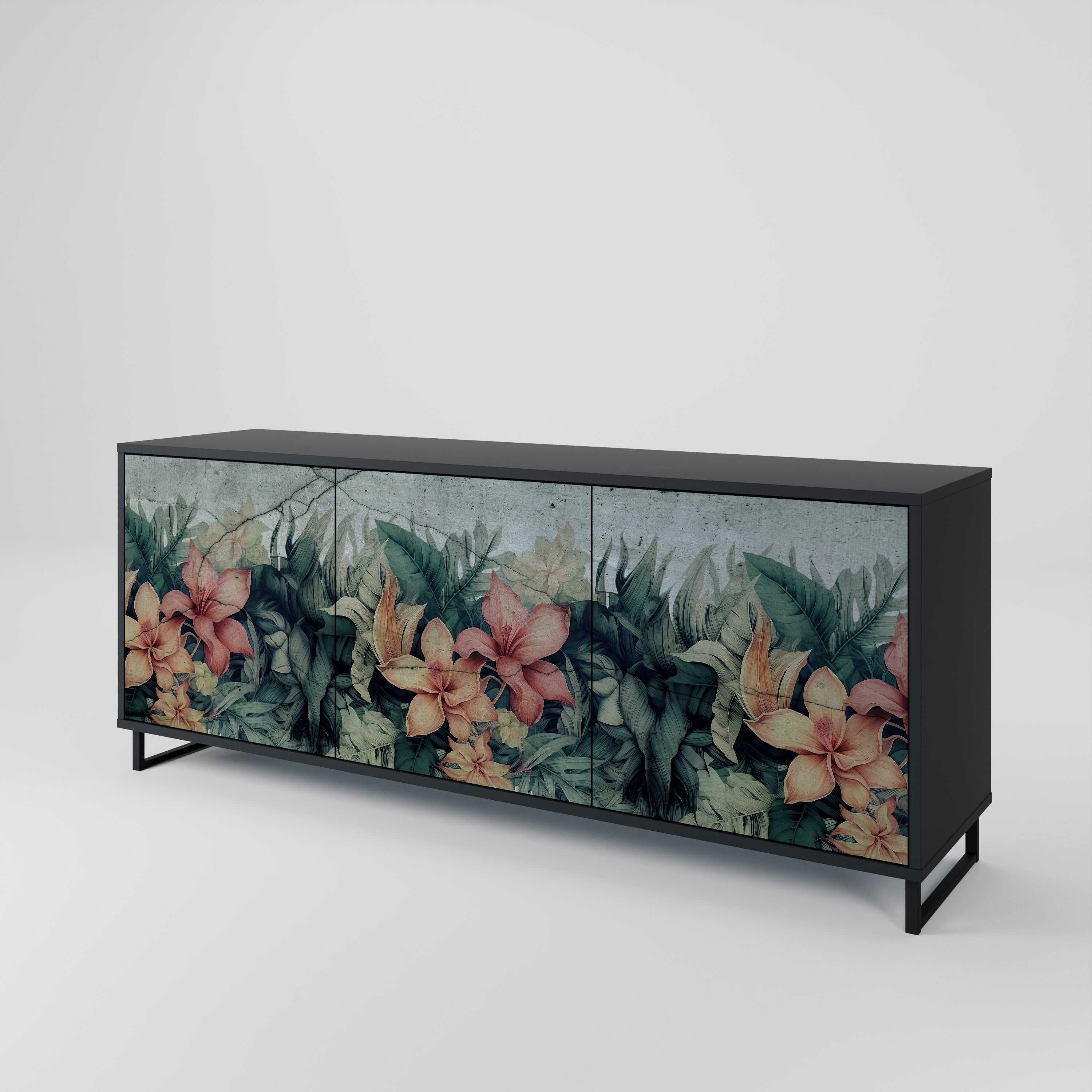 HEAVENLY BLOOM Komoda 3-drzwiowa korpus Czarny