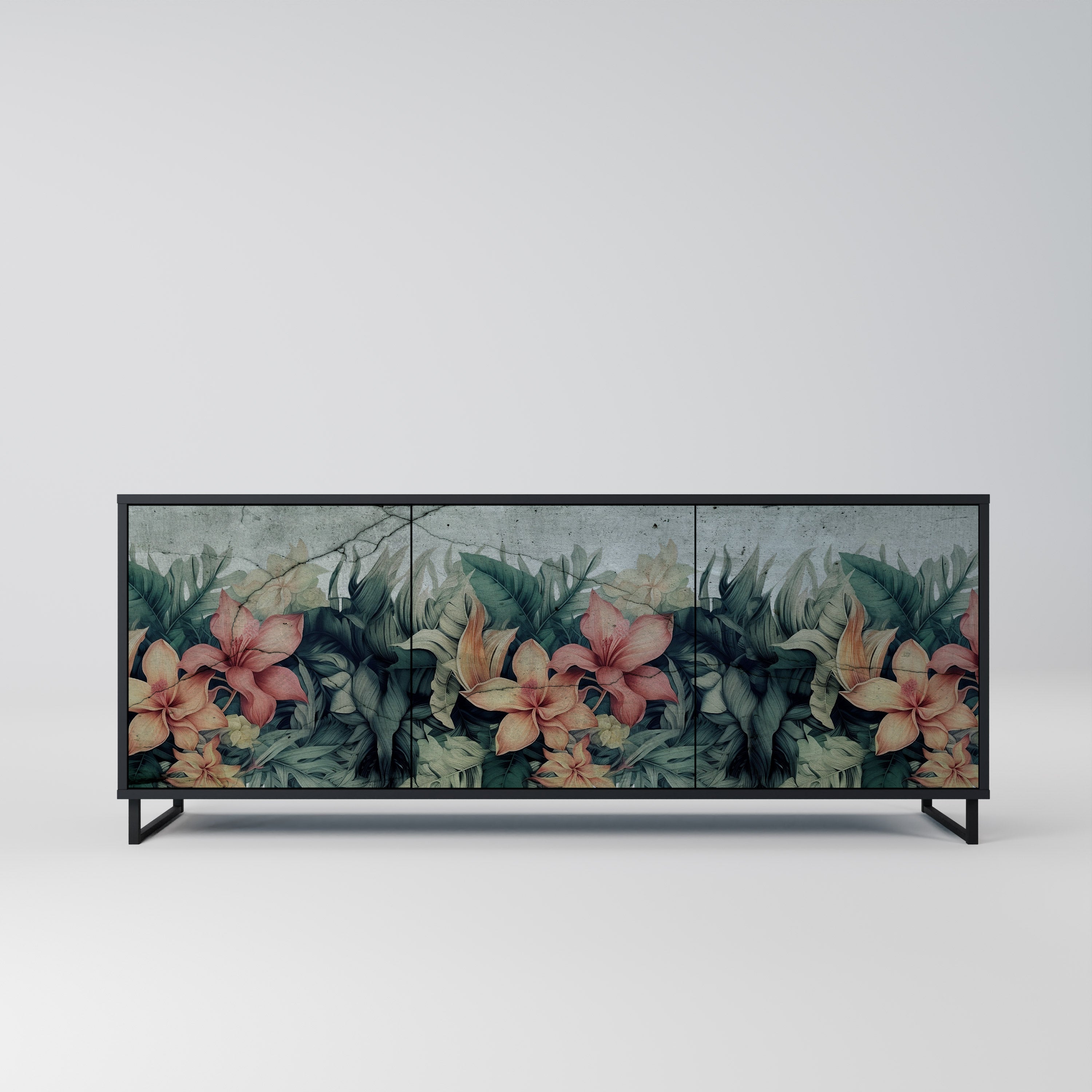 HEAVENLY BLOOM Komoda 3-drzwiowa korpus Czarny
