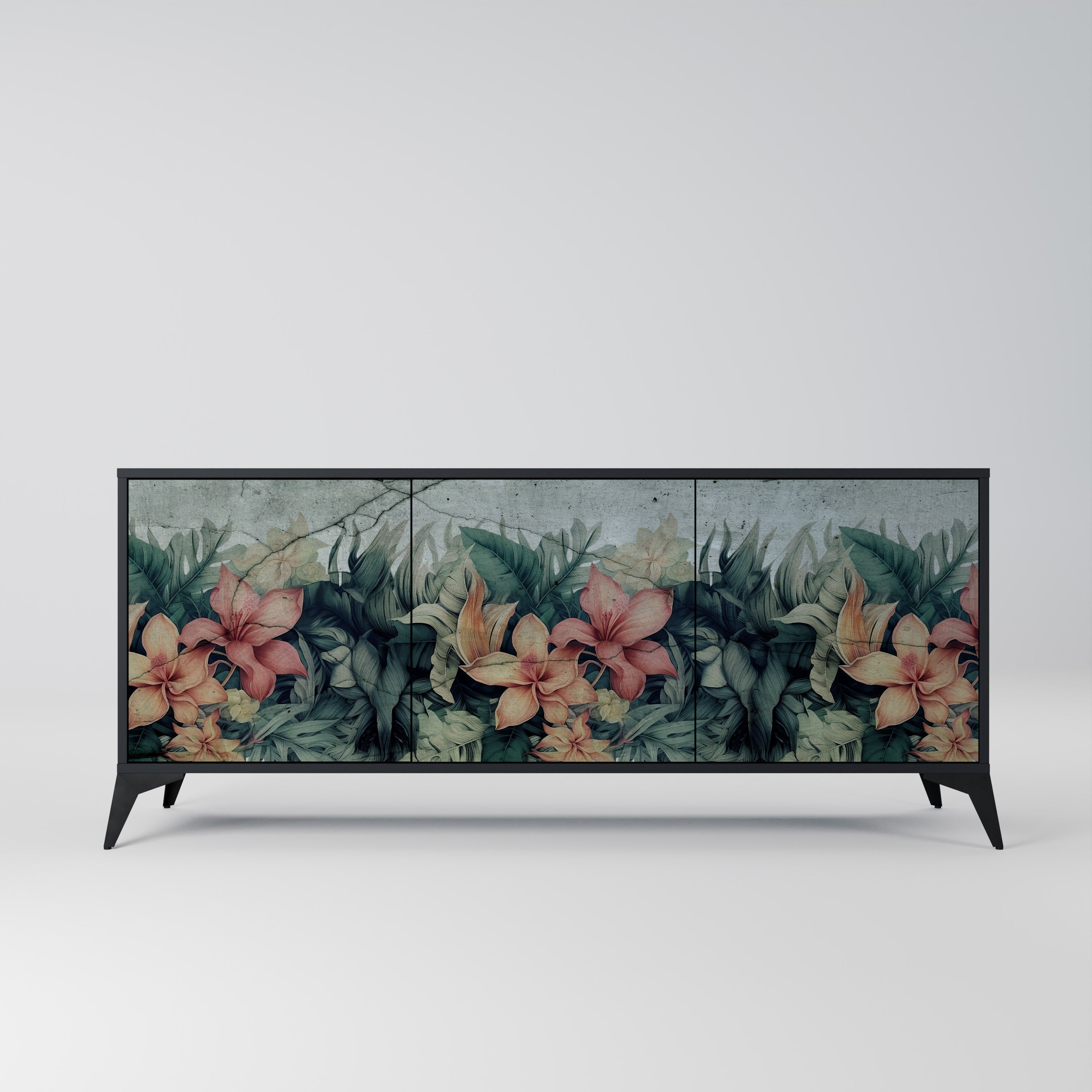 HEAVENLY BLOOM Komoda 3-drzwiowa korpus Czarny