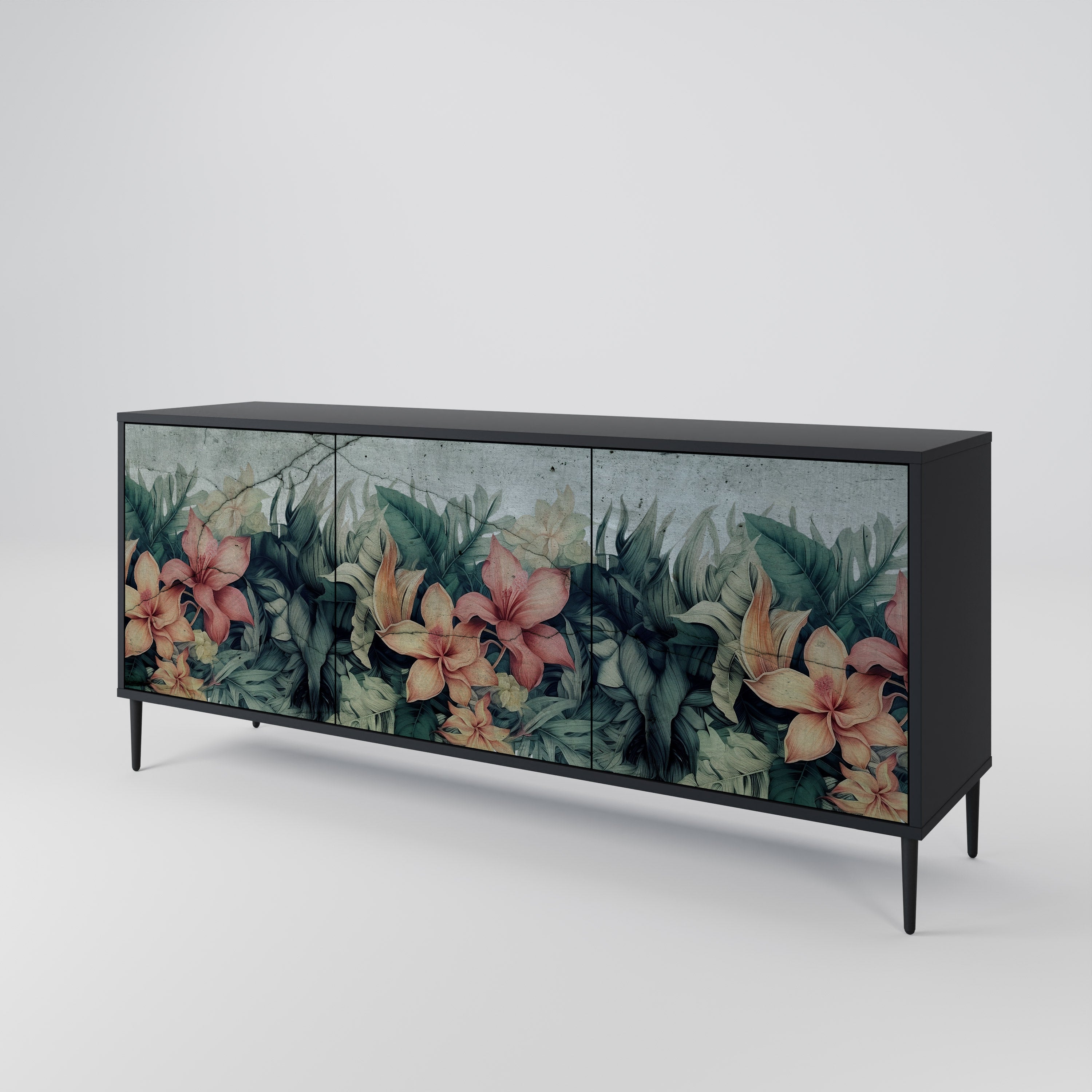 HEAVENLY BLOOM Komoda 3-drzwiowa korpus Czarny