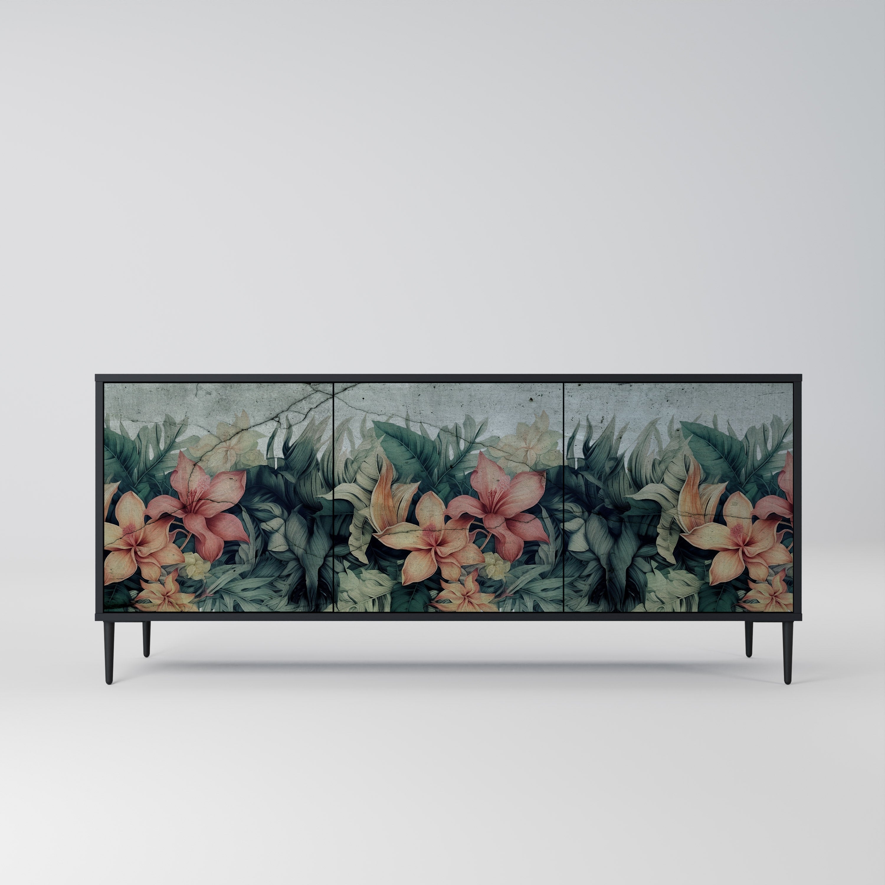 HEAVENLY BLOOM Komoda 3-drzwiowa korpus Czarny
