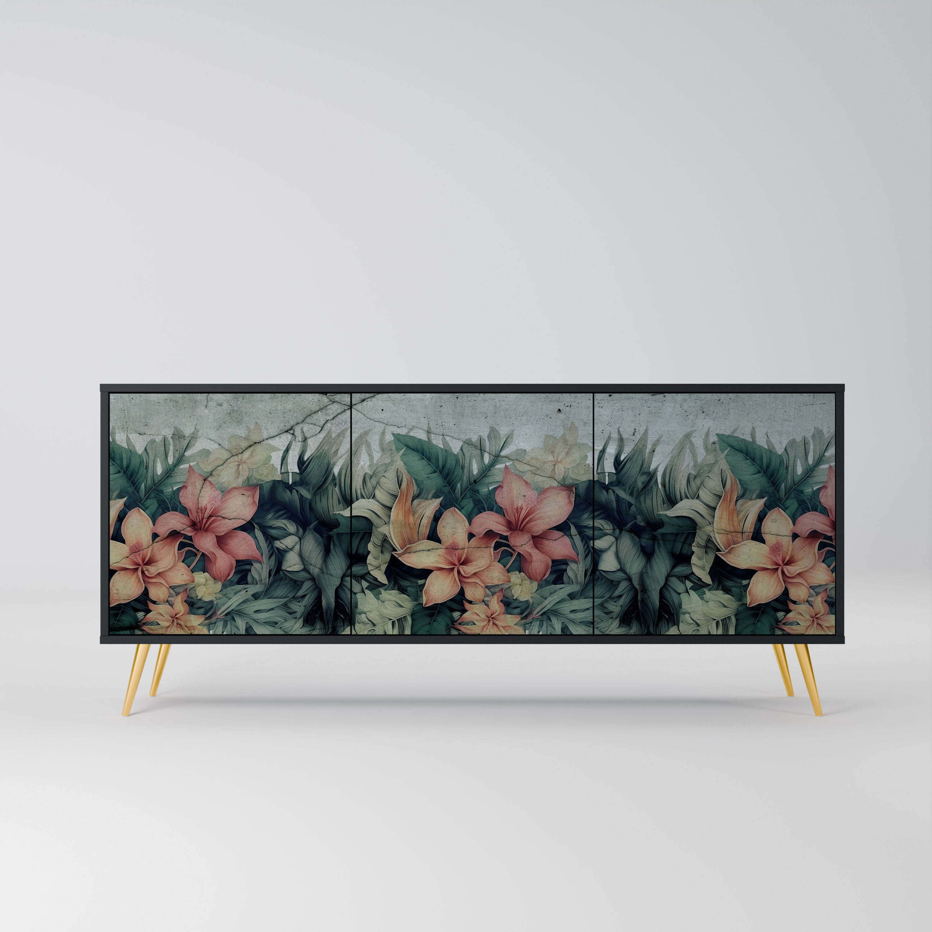 HEAVENLY BLOOM Komoda 3-drzwiowa korpus Czarny