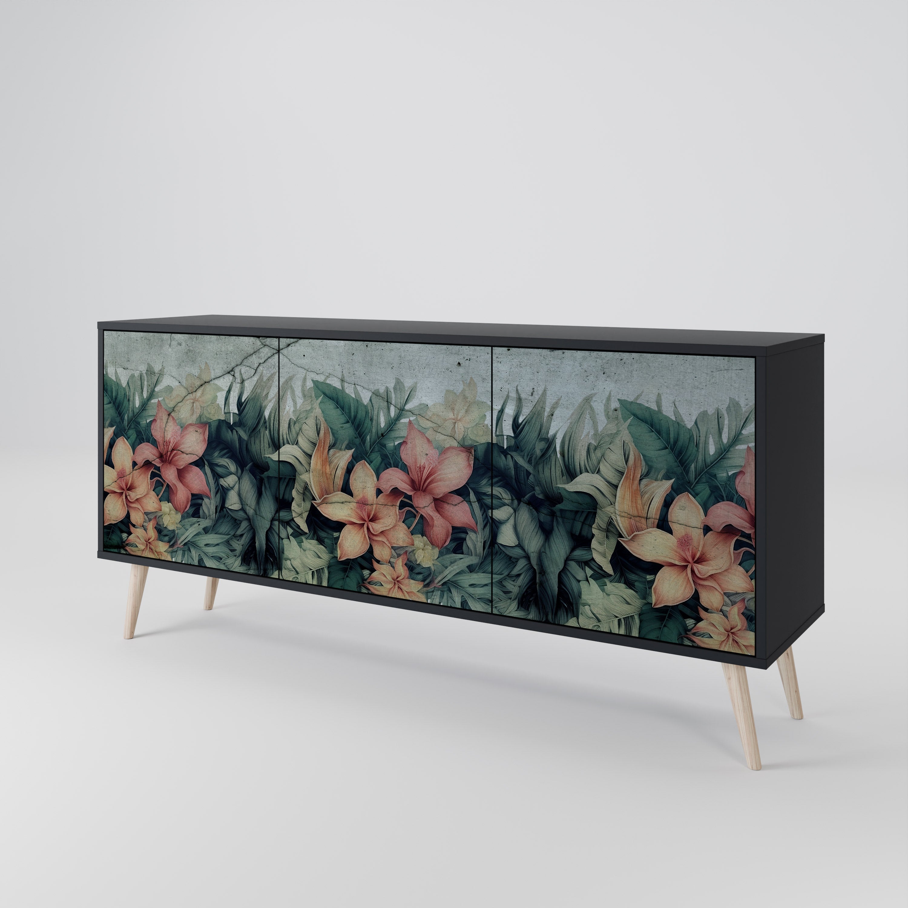 HEAVENLY BLOOM Komoda 3-drzwiowa korpus Czarny
