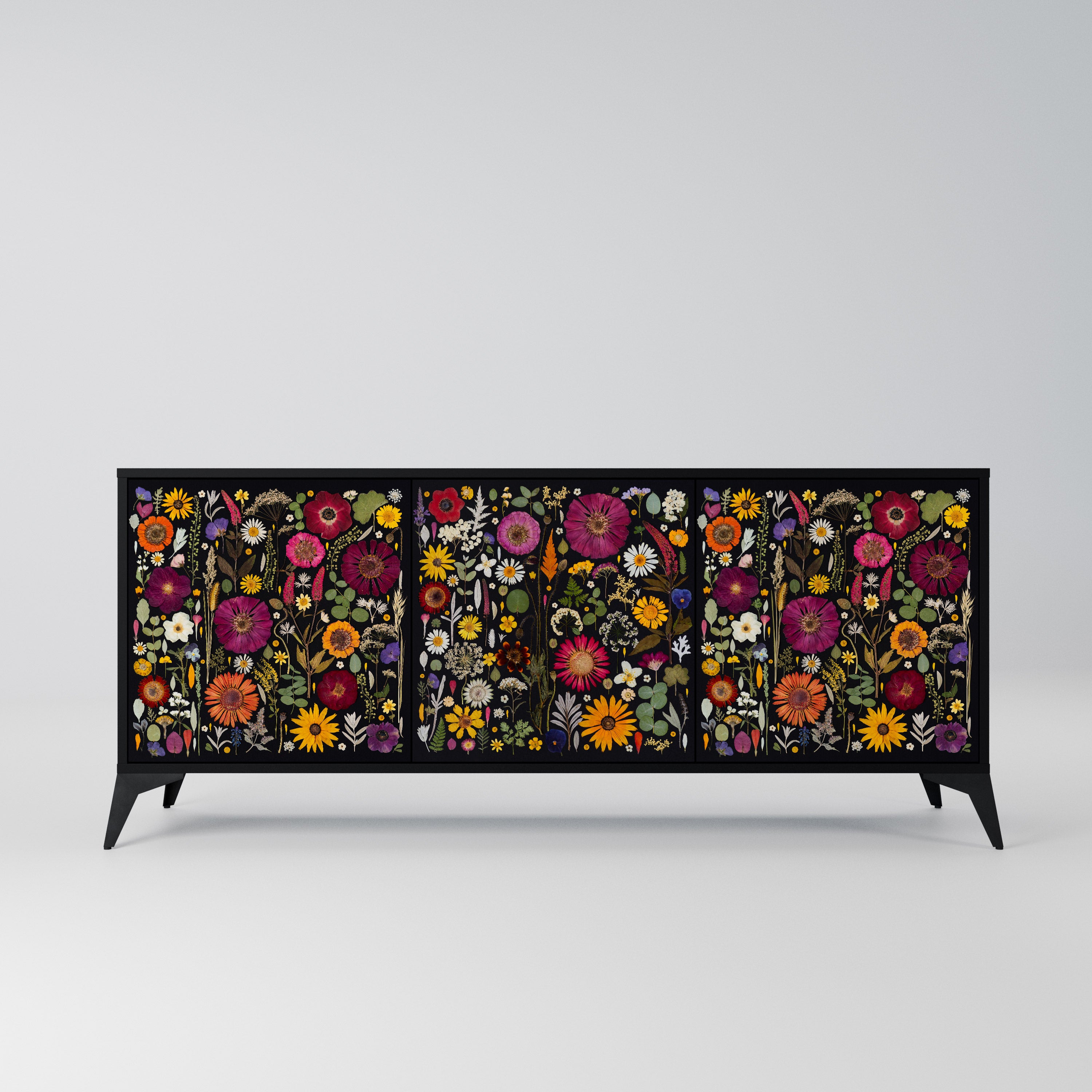 MIDNIGHT GARDEN Komoda 3-drzwiowa korpus Czarny