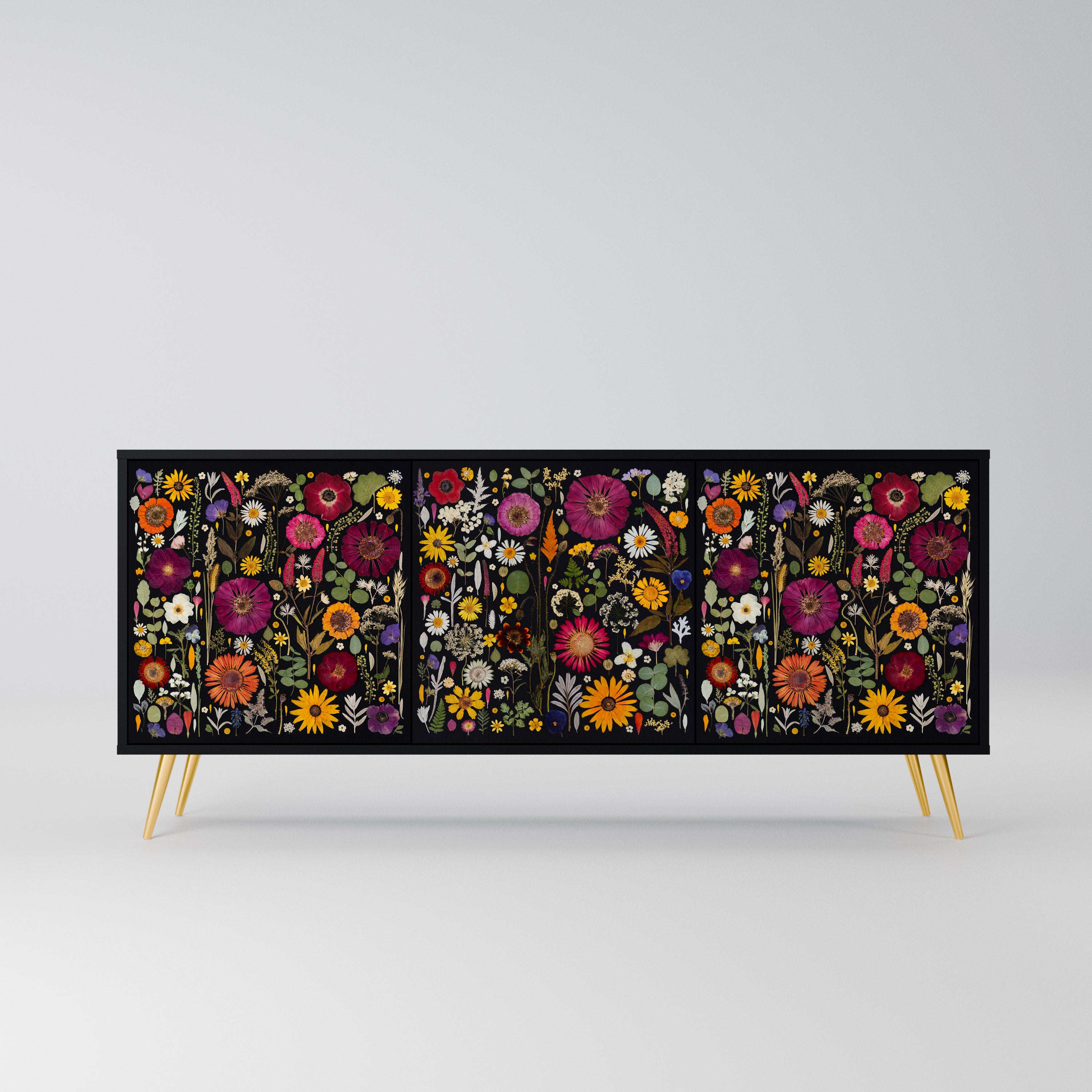 MIDNIGHT GARDEN Komoda 3-drzwiowa korpus Czarny