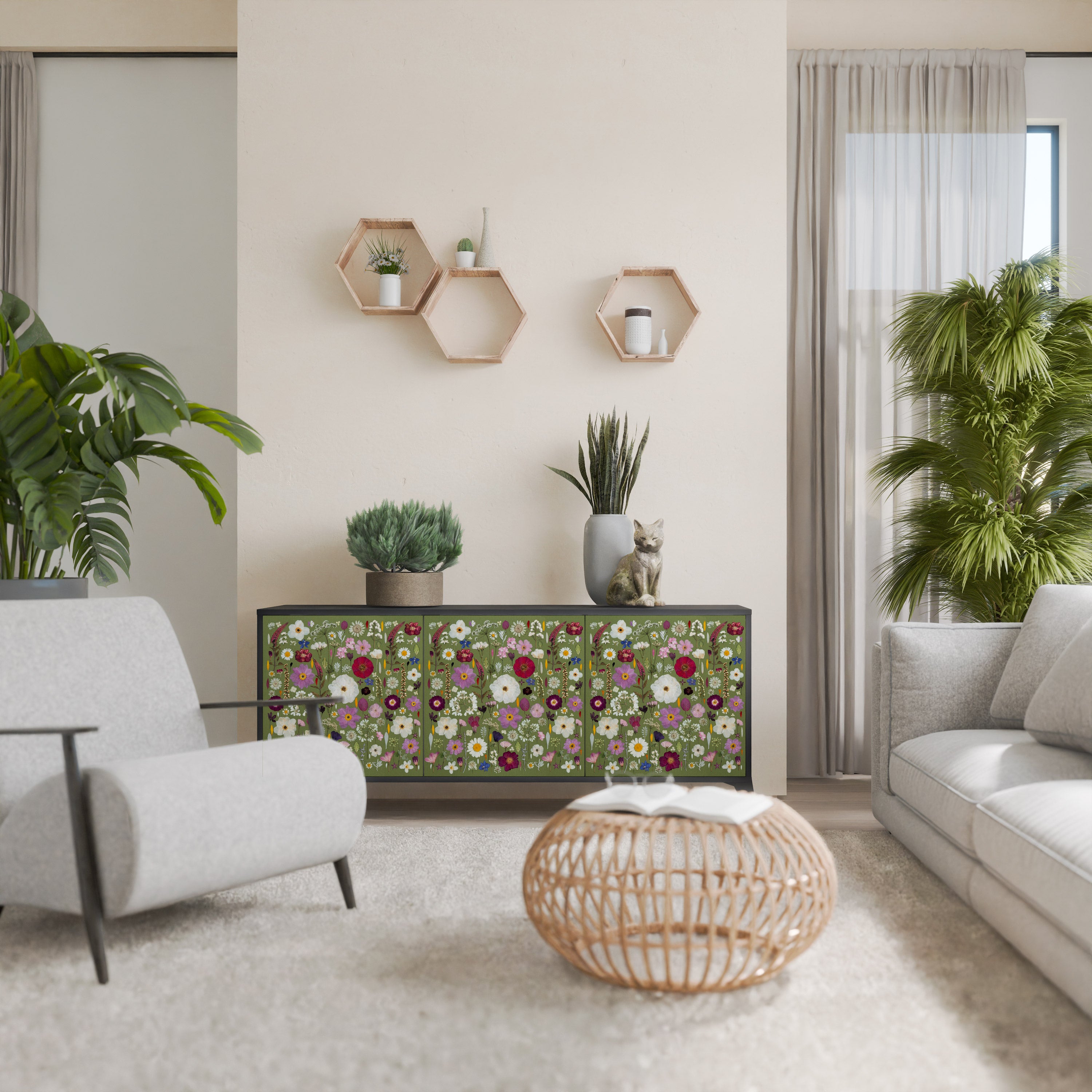 WILD GARDEN Komoda 3-drzwiowa korpus Czarny