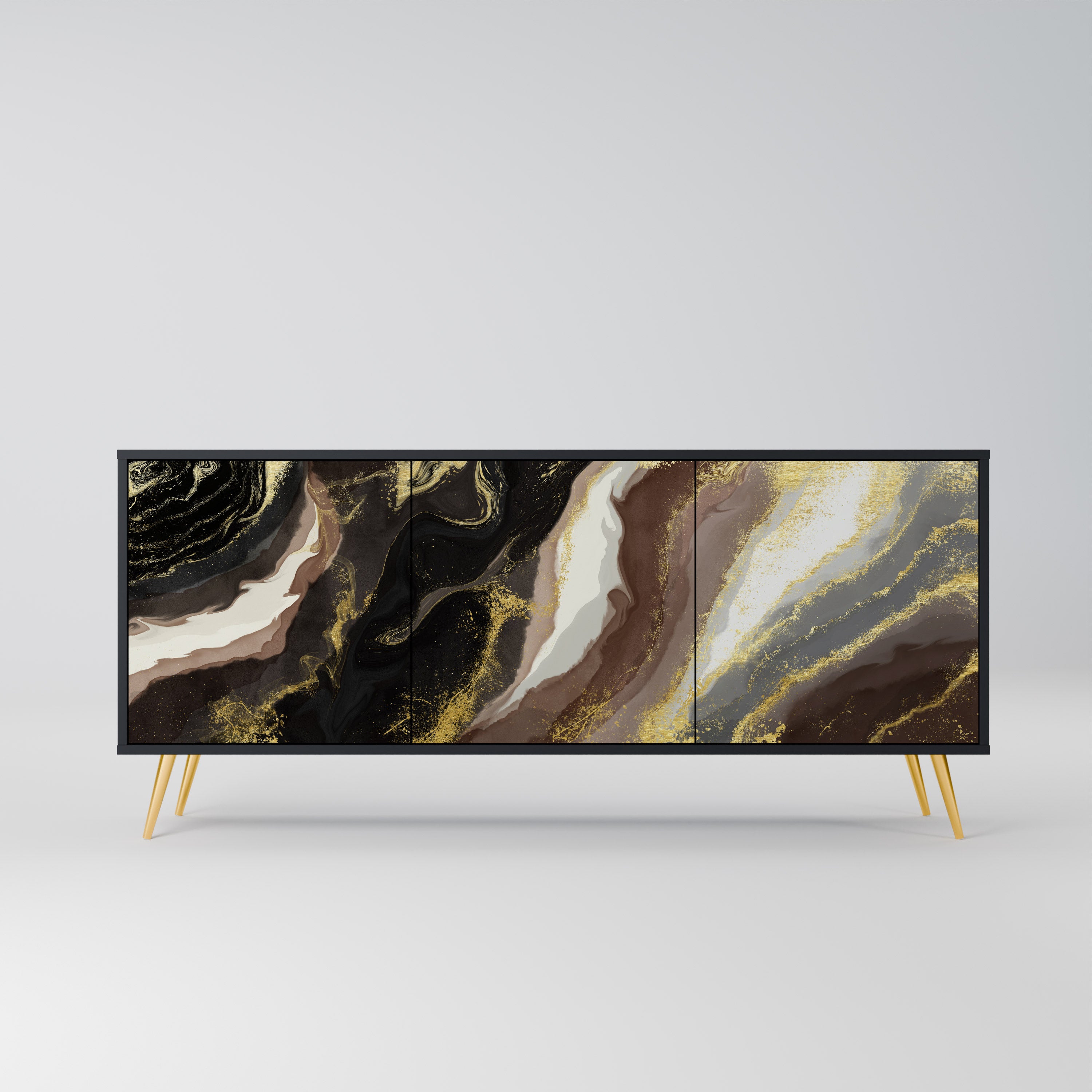 GOLD DUST Komoda 3-drzwiowa korpus Czarny