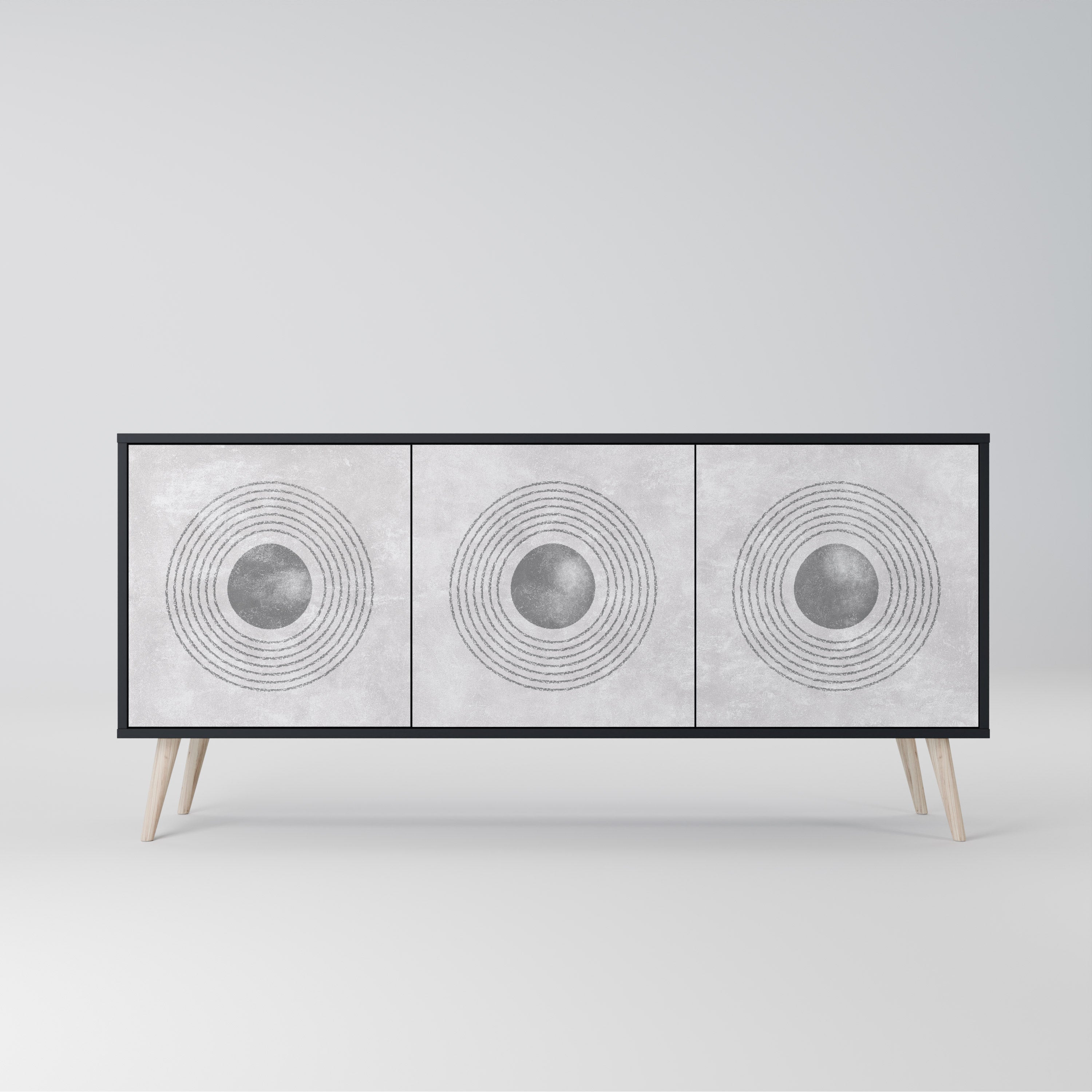 SOLID CIRCLES Komoda 3-drzwiowa korpus Czarny