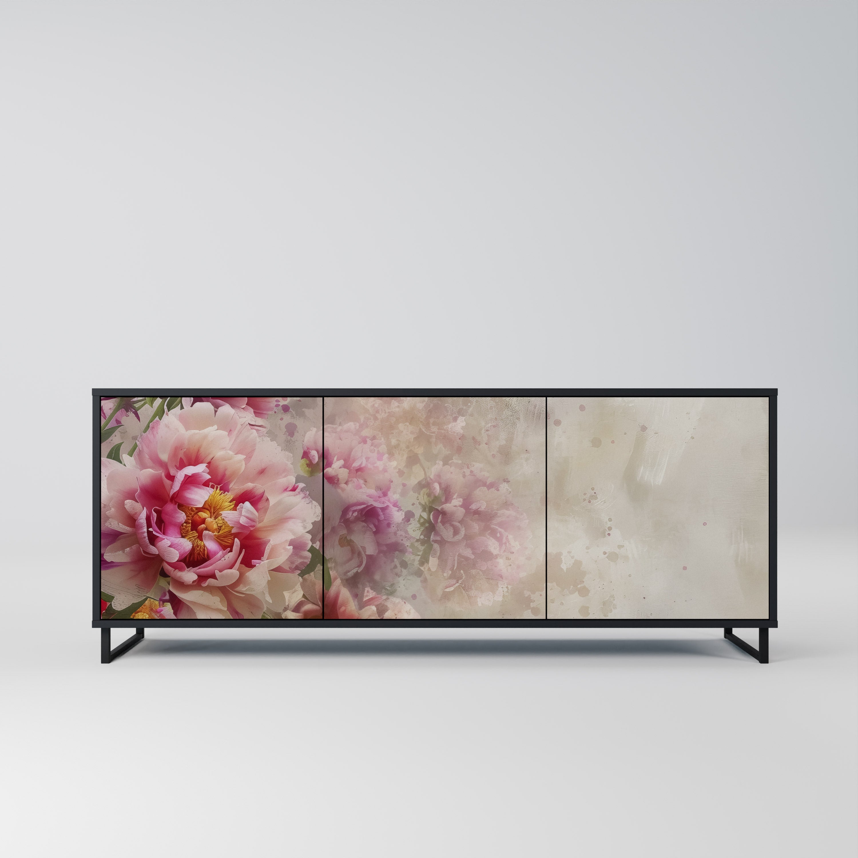 PEONY WHISPER Komoda 3-drzwiowa korpus Czarny