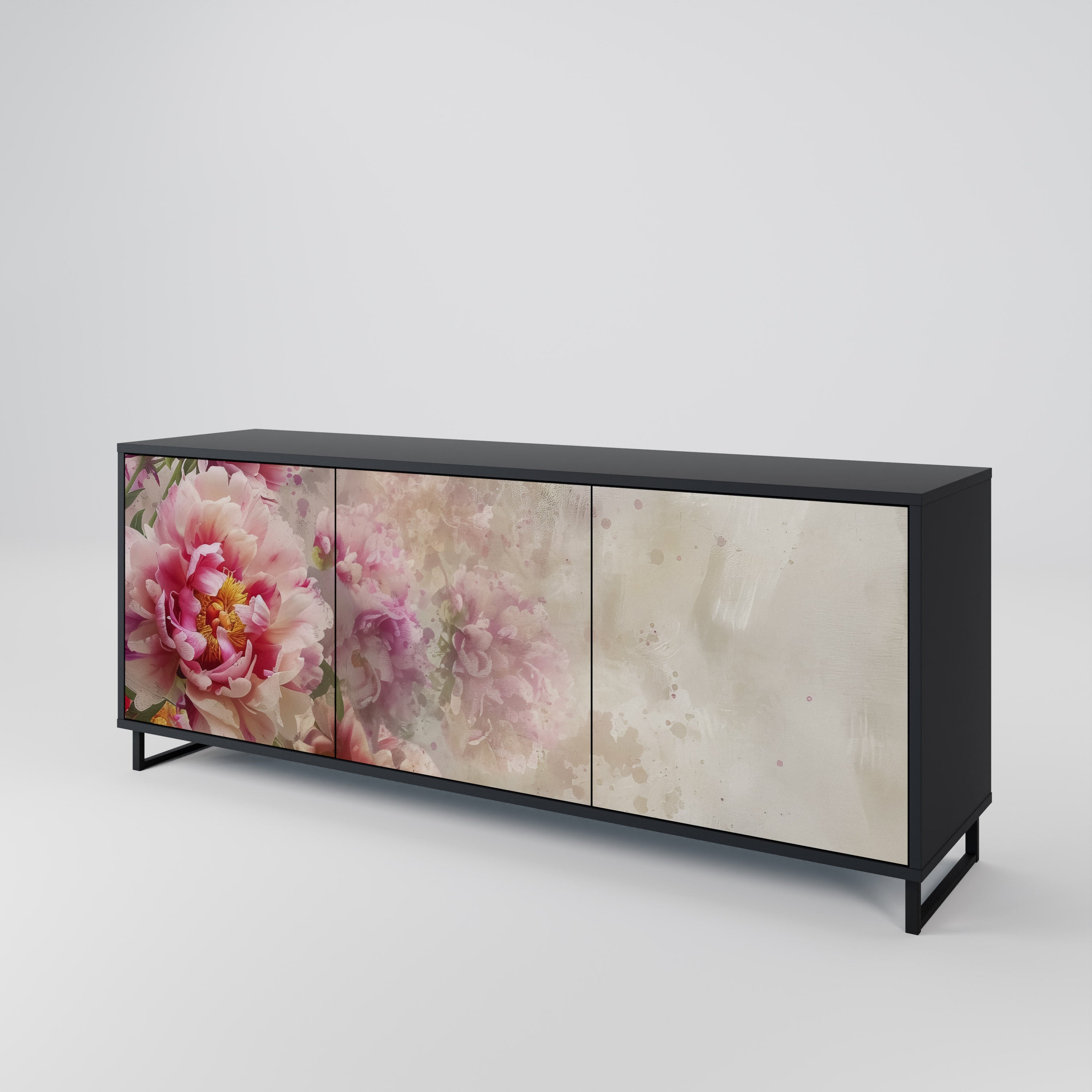 PEONY WHISPER Komoda 3-drzwiowa korpus Czarny