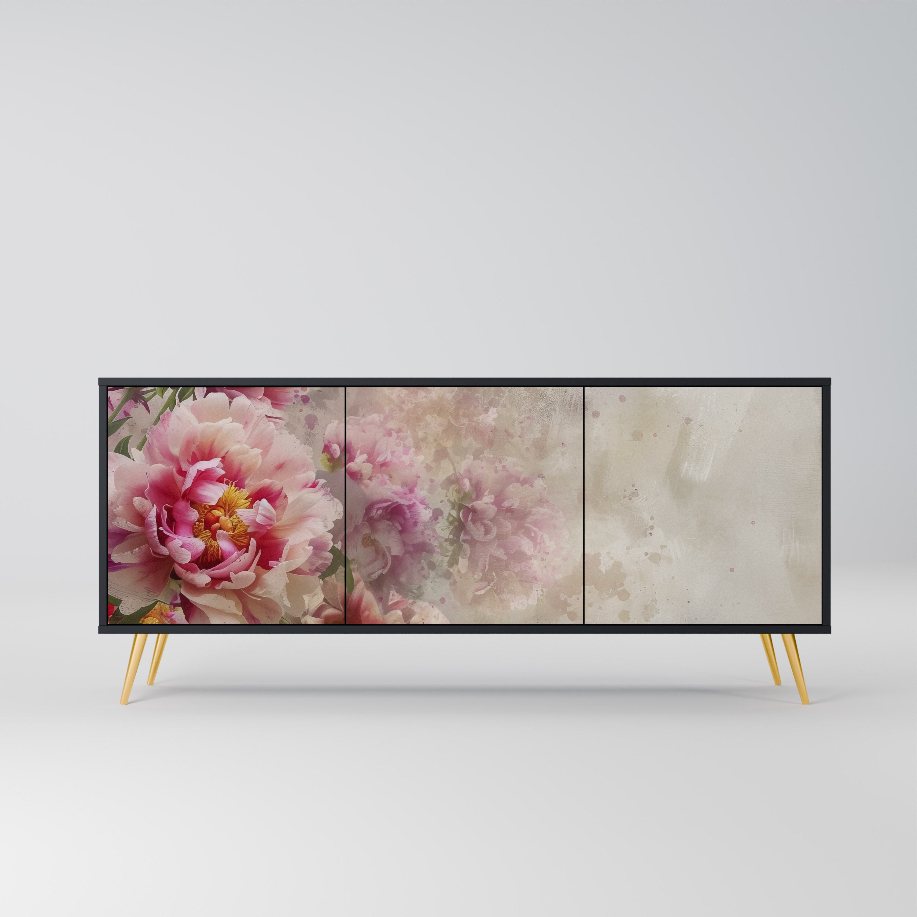PEONY WHISPER Komoda 3-drzwiowa korpus Czarny