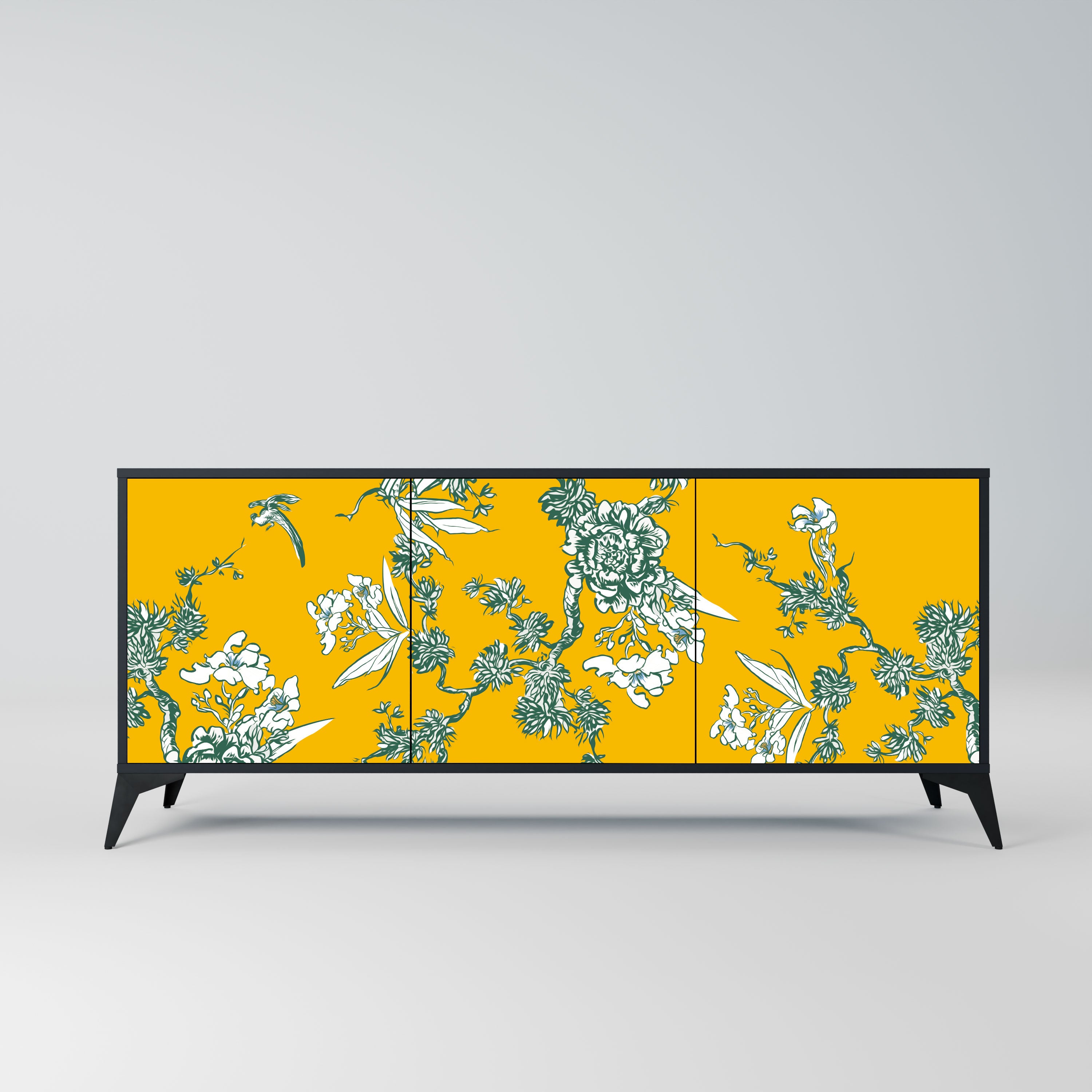 YELLOW CHINOISERIE Komoda 3-drzwiowa korpus Czarny