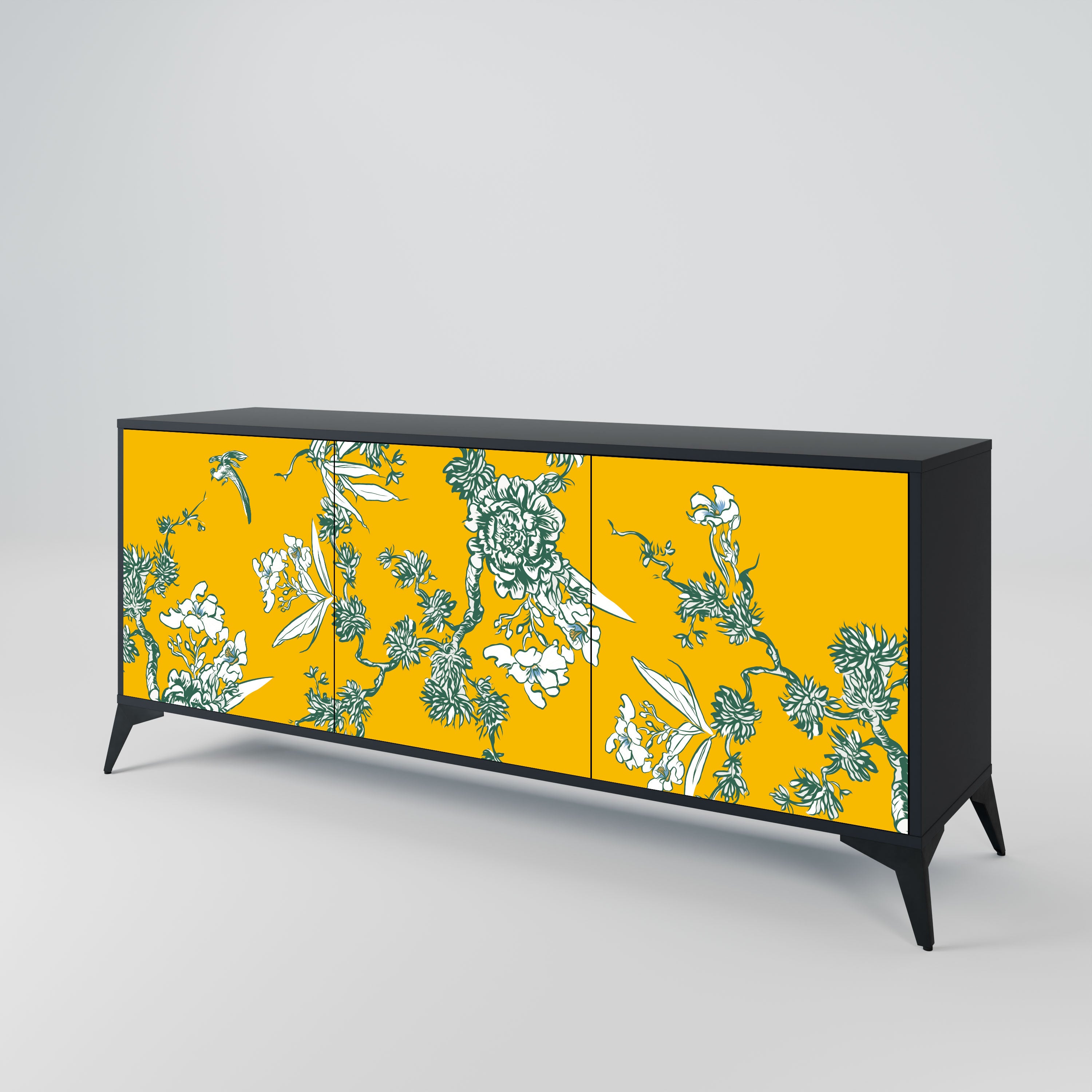 YELLOW CHINOISERIE Komoda 3-drzwiowa korpus Czarny