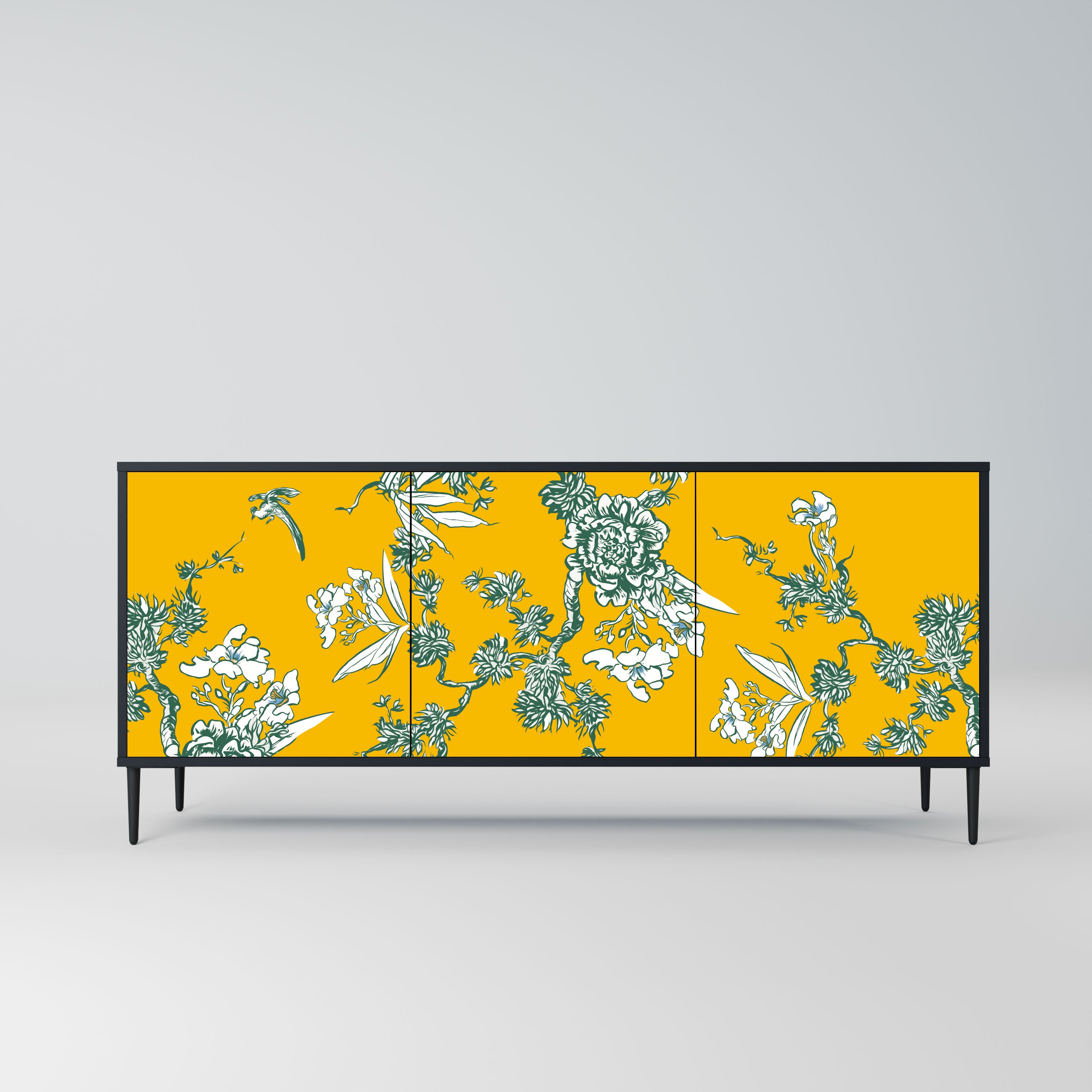 YELLOW CHINOISERIE Komoda 3-drzwiowa korpus Czarny