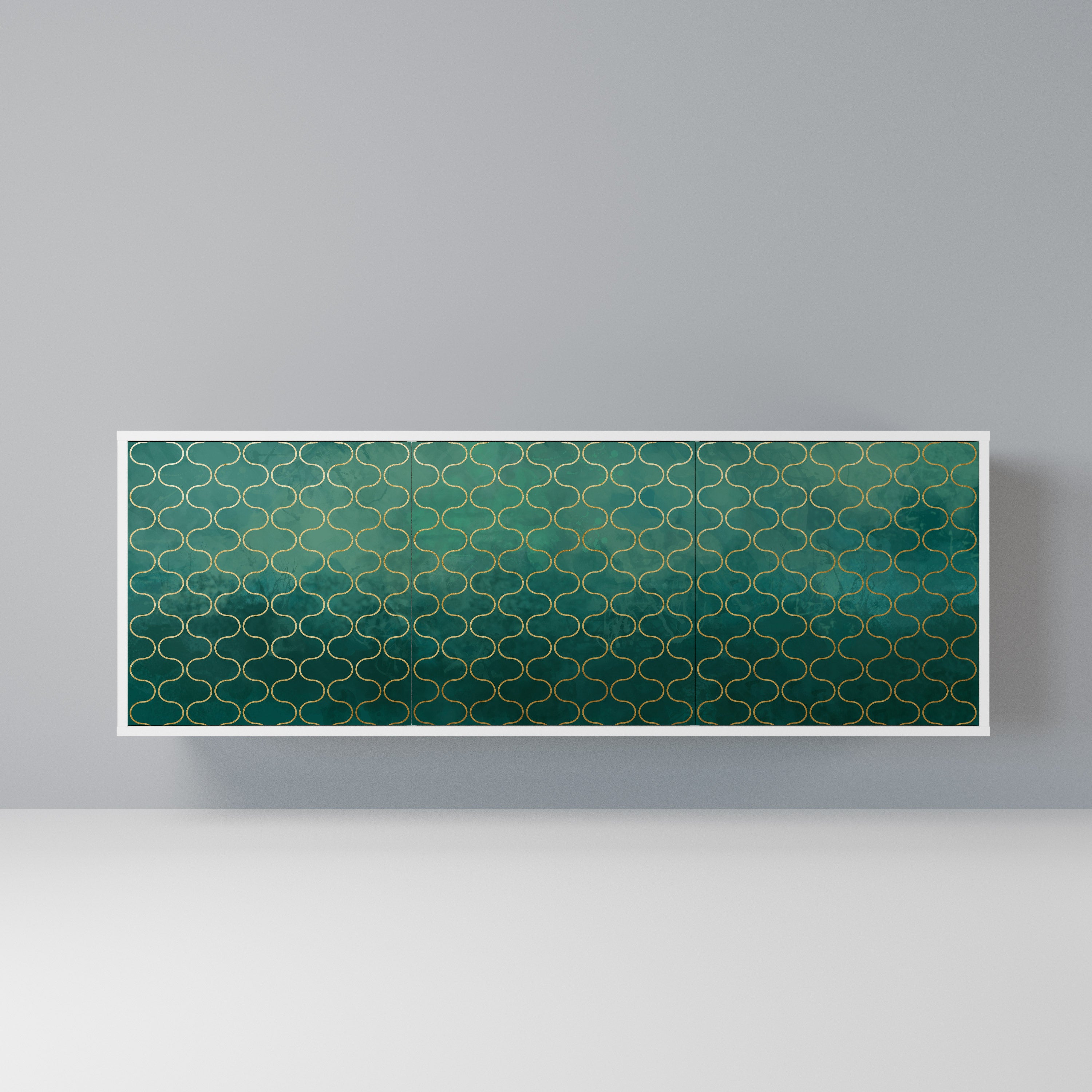 TESSELATED GREENERY Komoda 3-drzwiowa korpus Biały