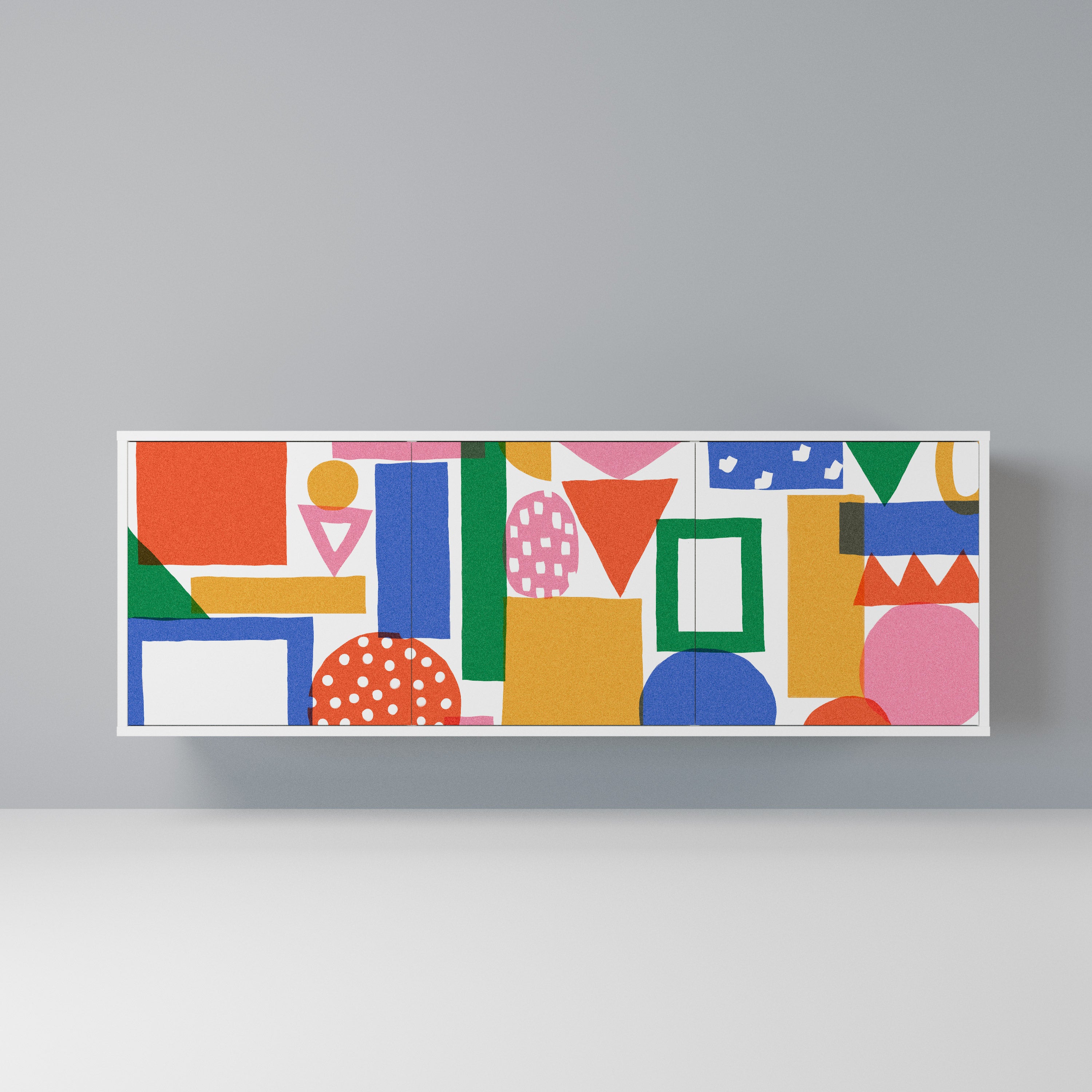 GEOMETRIC GLIMMER Komoda 3-drzwiowa korpus Biały